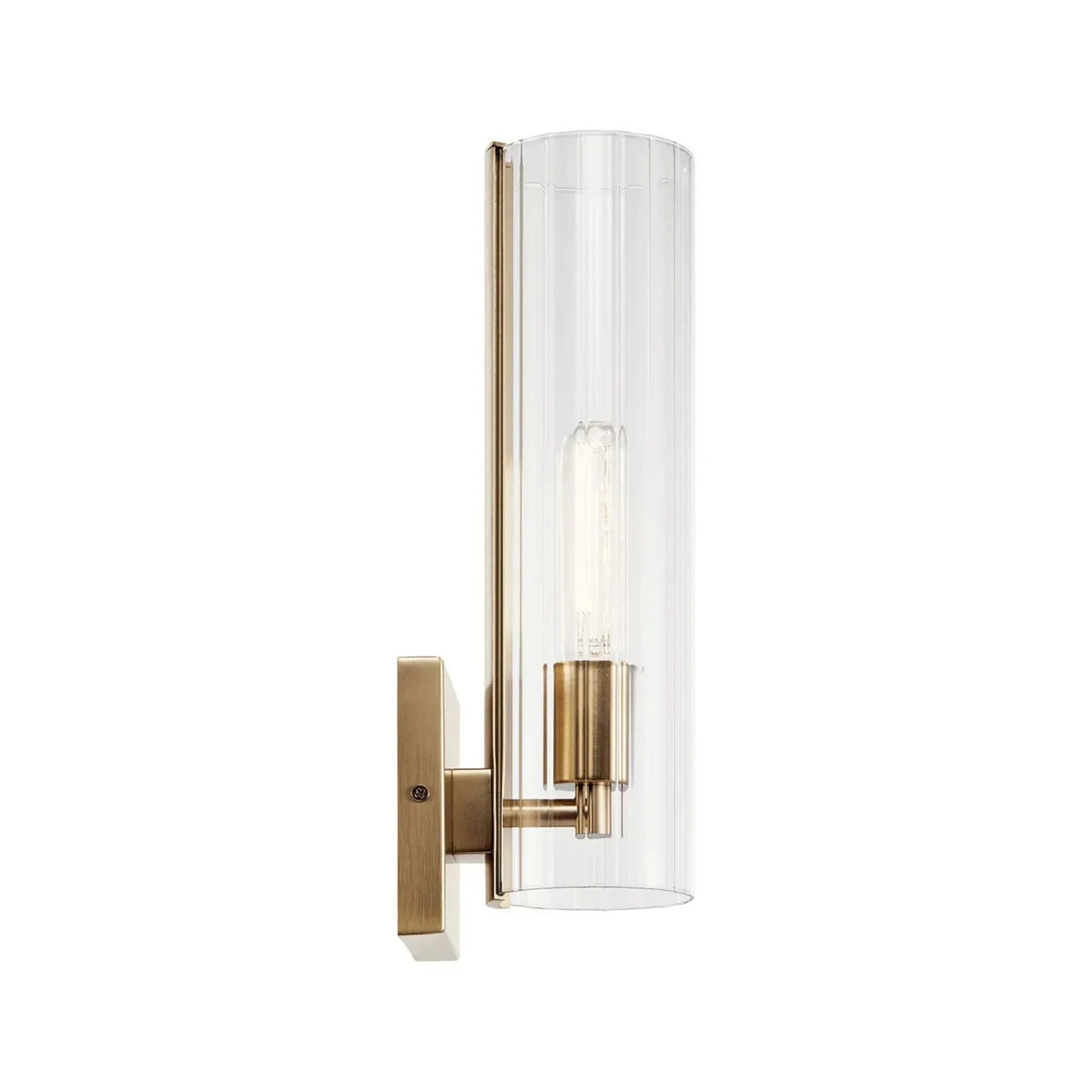 Kichler Jemsa 14 in. Wall Sconce, Champagne Bronze with Clear Fluted Glass