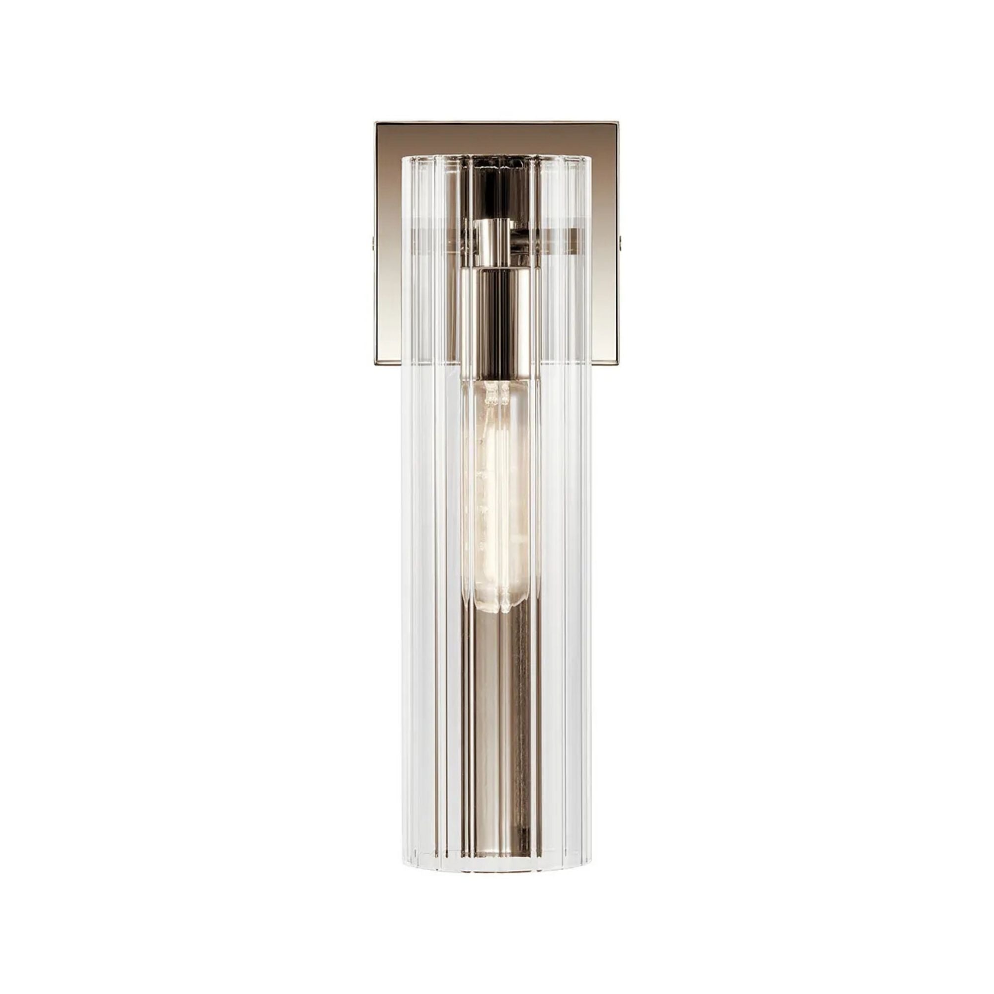 Jemsa 12" Wall Sconce, Polished Nickel Finish