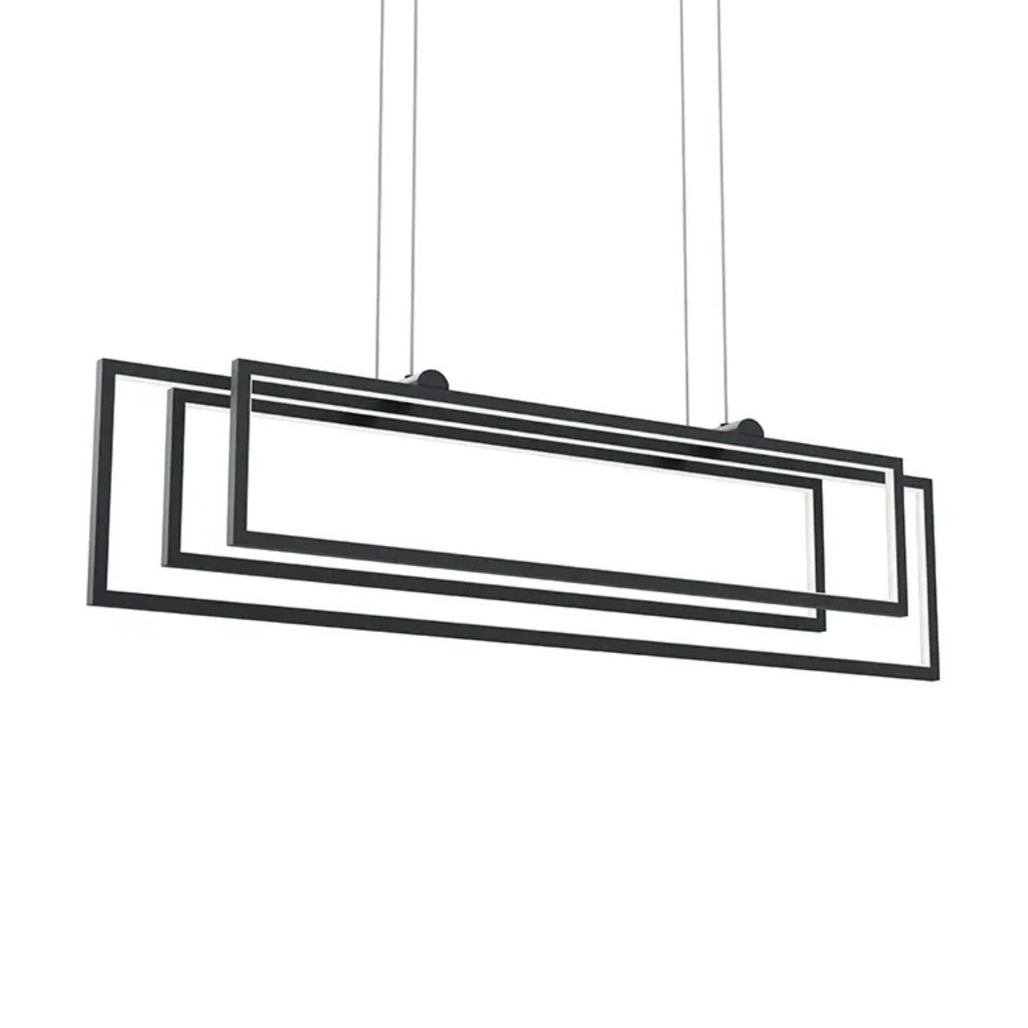 Jestin 38" LED Linear Chandelier, Matte Black Finish