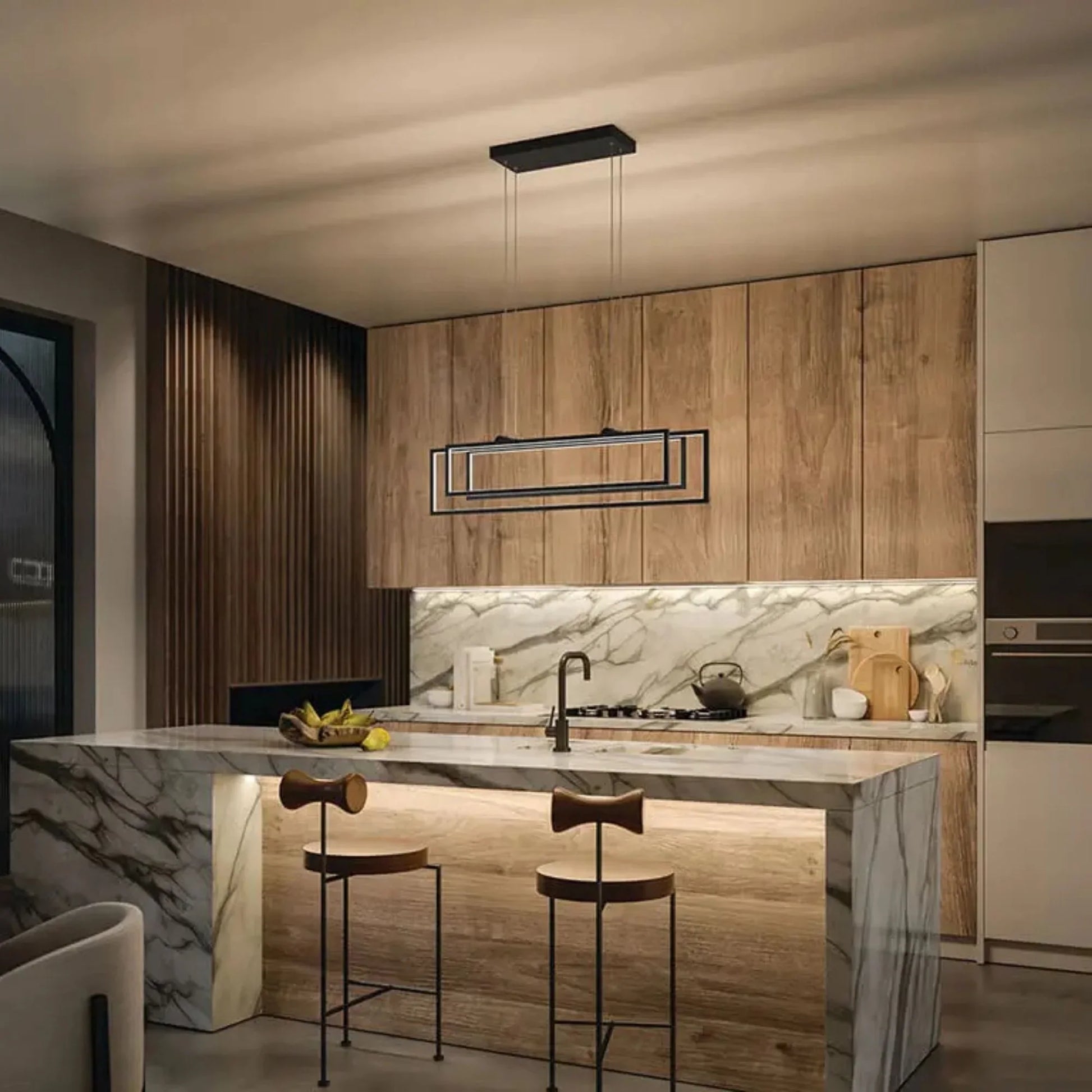 Kichler Lighting - Jestin 38" LED Linear Chandelier, Matte Black Finish | Bees Lighting