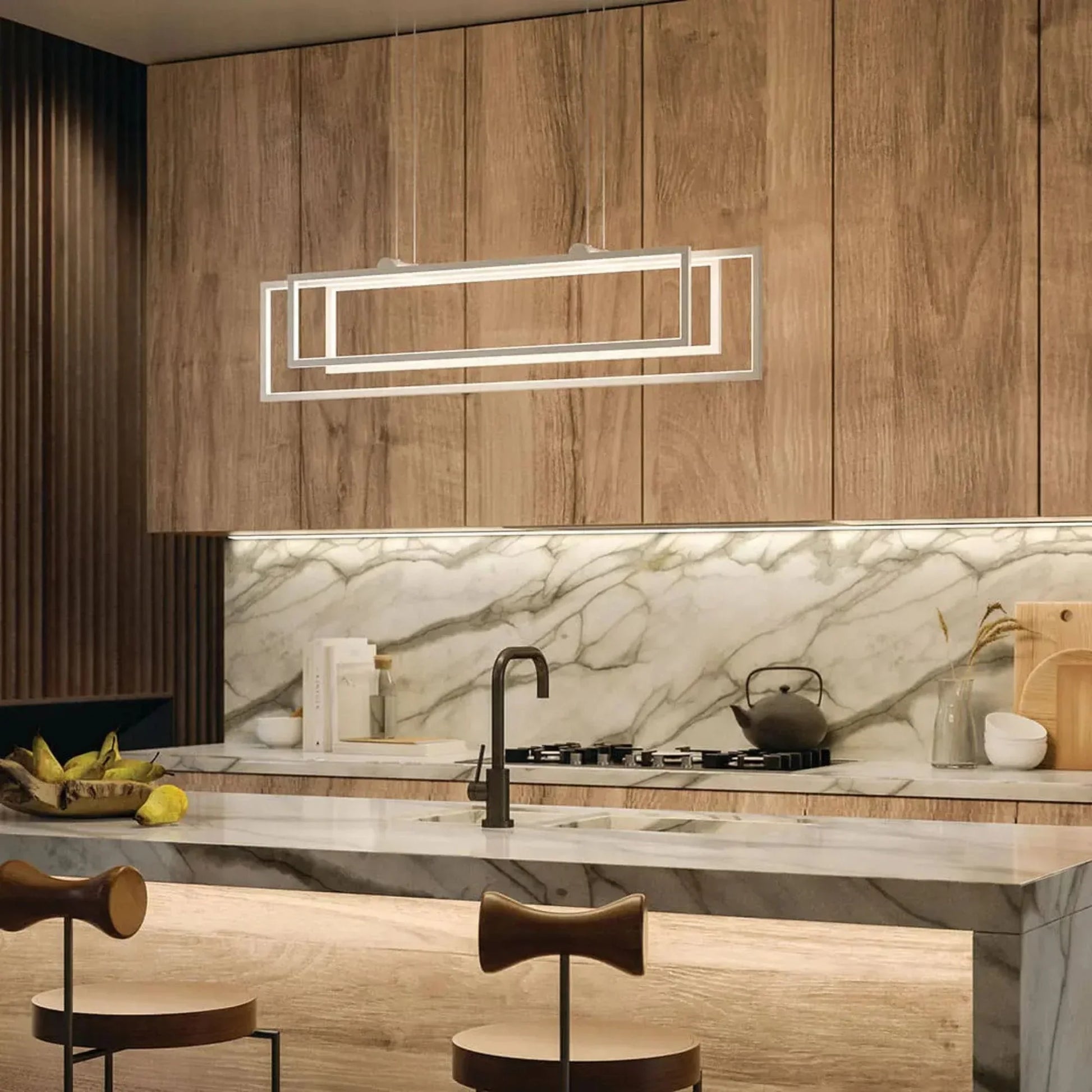 Kichler Lighting - Jestin 38" LED Linear Chandelier, White Finish | Bees Lighting