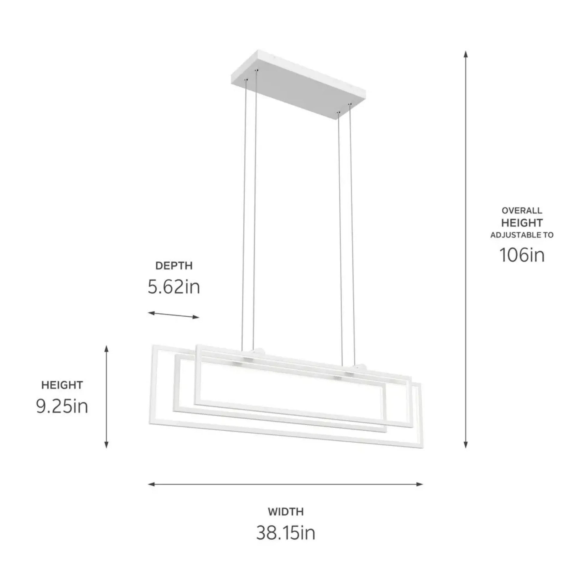 Kichler Lighting - Jestin 38" LED Linear Chandelier, White Finish | Bees Lighting