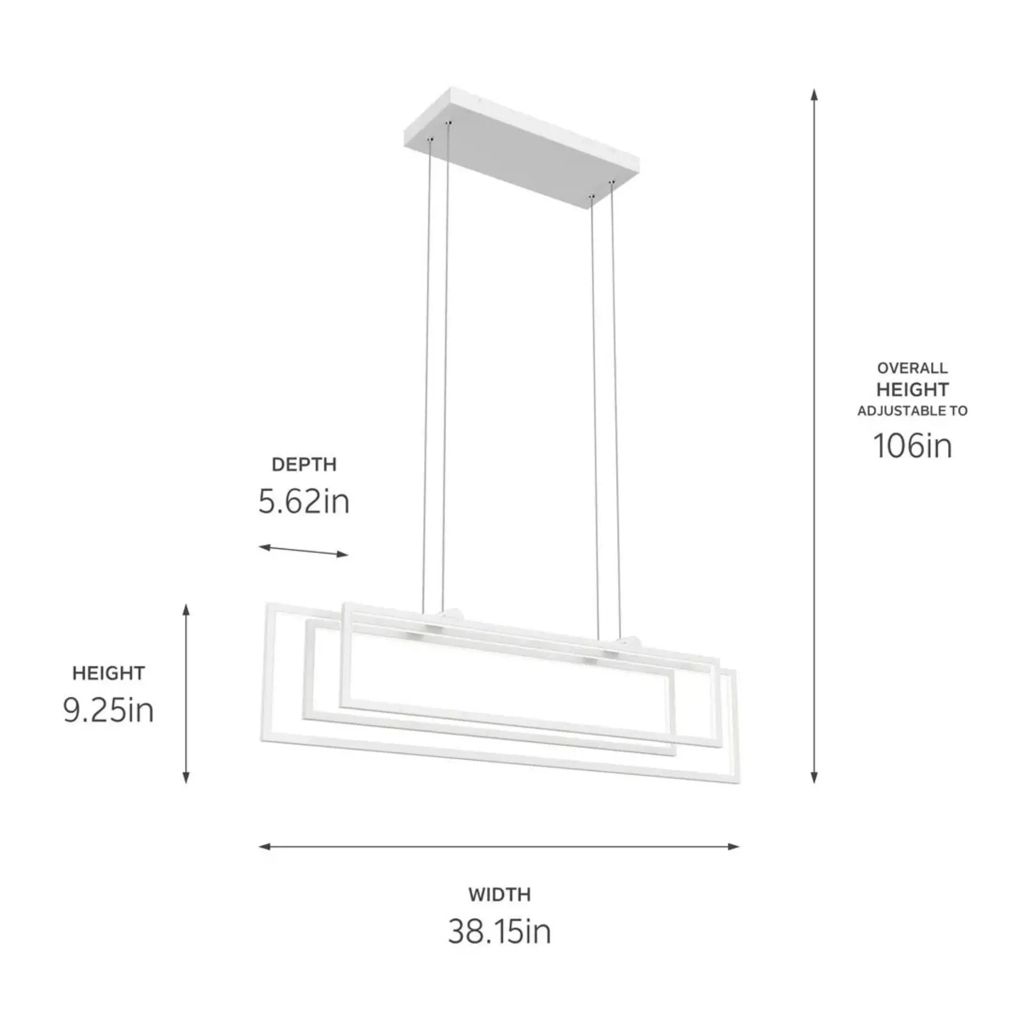 Kichler Lighting - Jestin 38" LED Linear Chandelier, White Finish | Bees Lighting