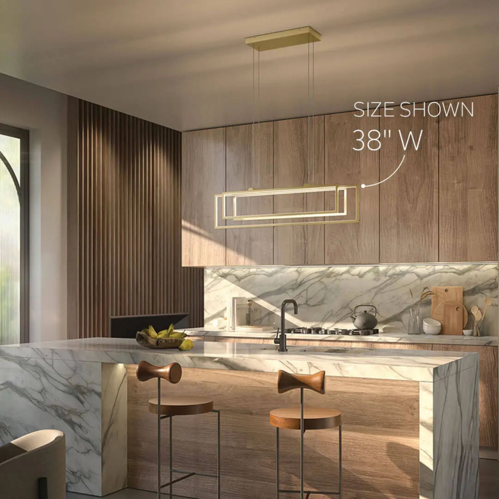 Kichler Lighting - Jestin 46" LED Linear Chandelier, Champagne Gold Finish | Bees Lighting