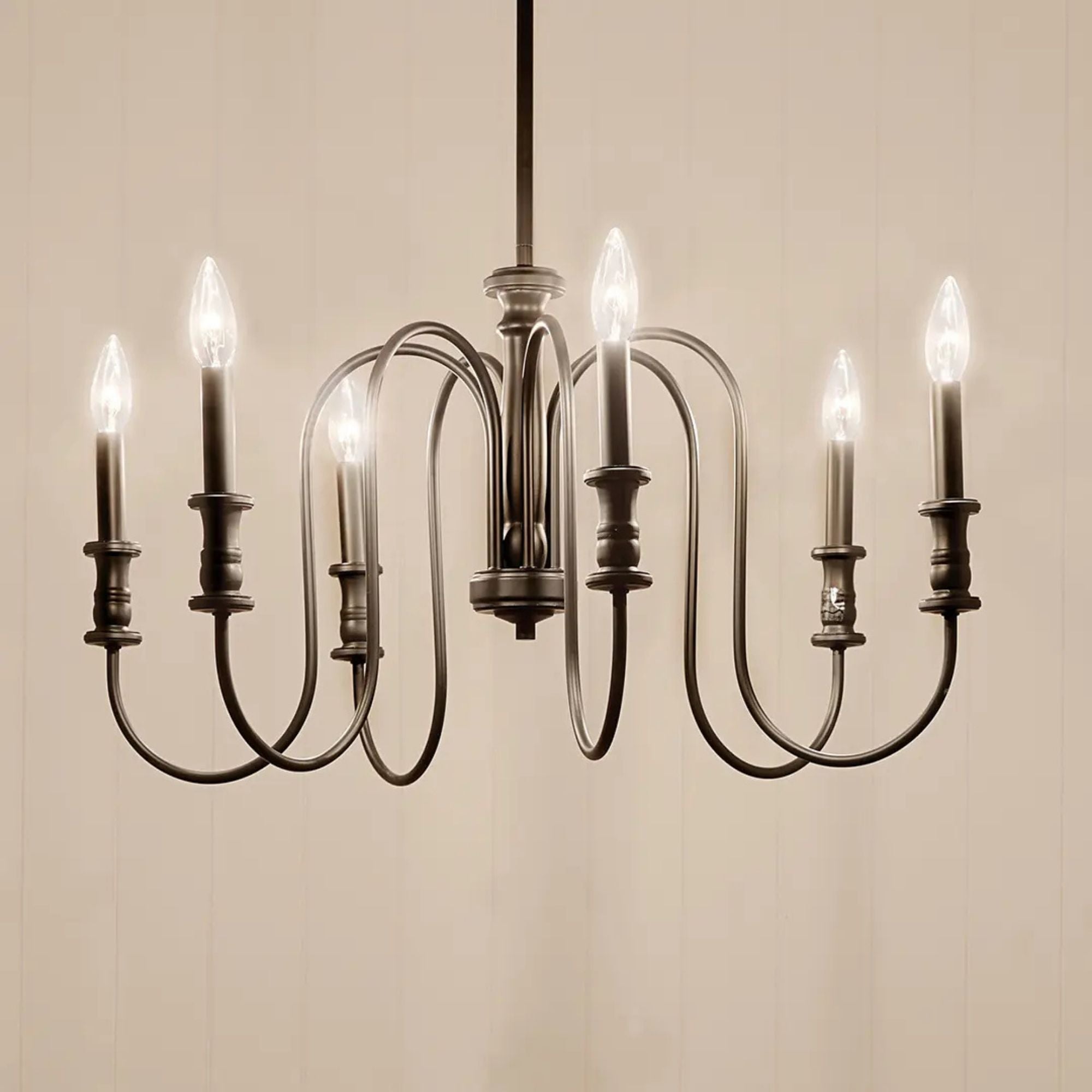Kichler Karthe 28.75 in. 6-Light Chandelier, Black