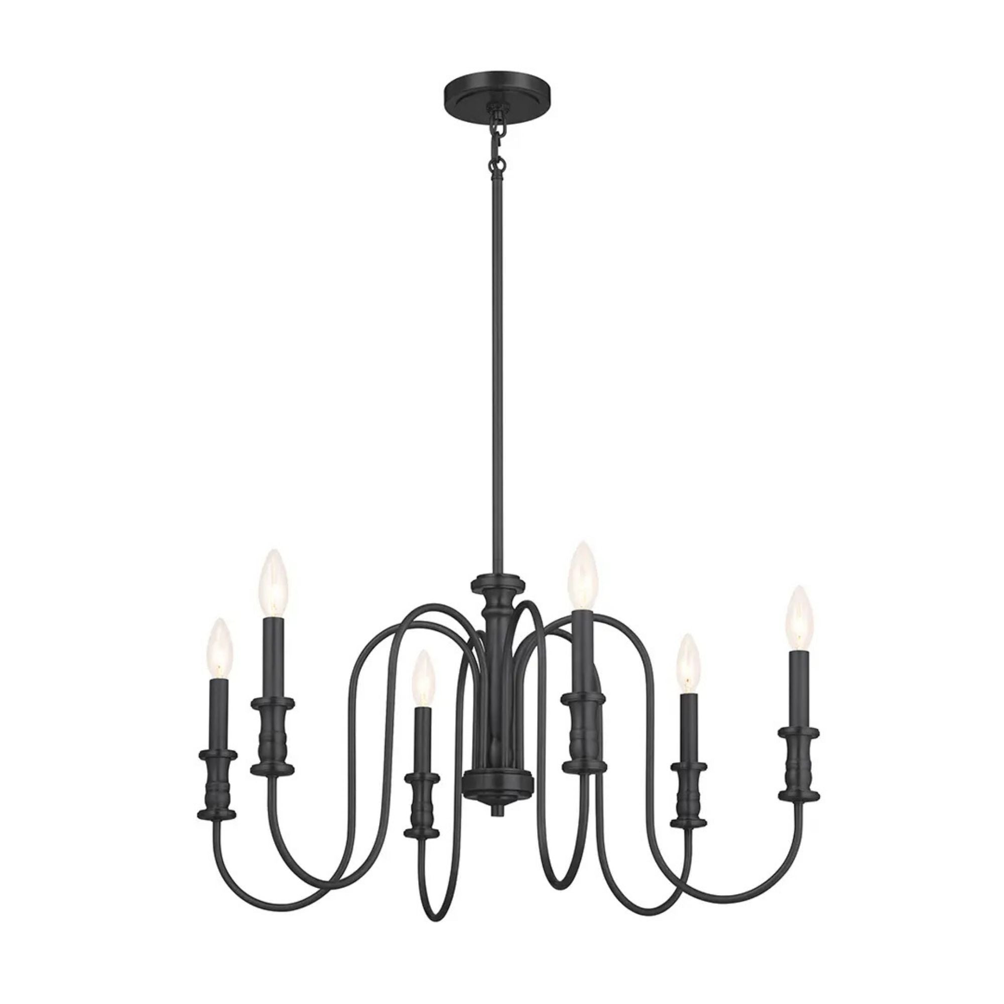 Kichler Karthe 28.75 in. 6-Light Chandelier, Black