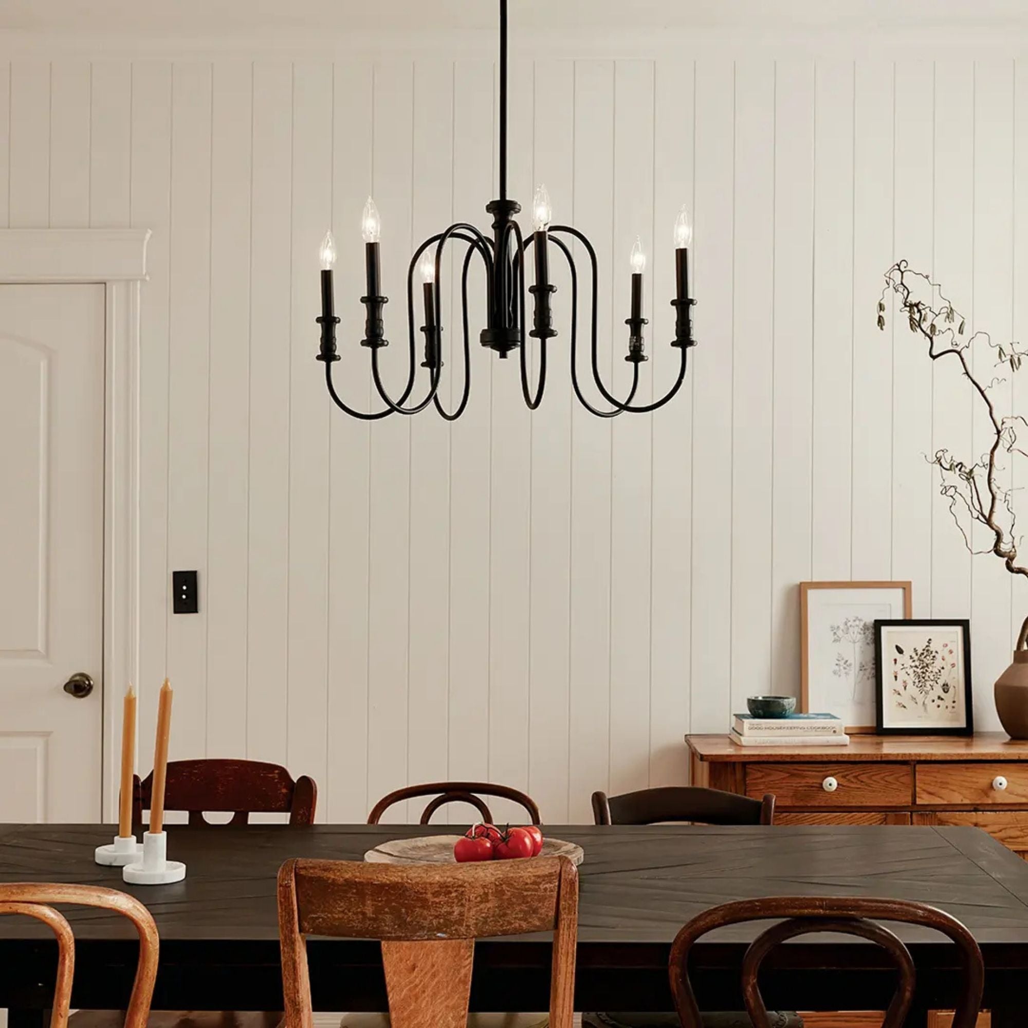 Kichler Karthe 28.75 in. 6-Light Chandelier, Black