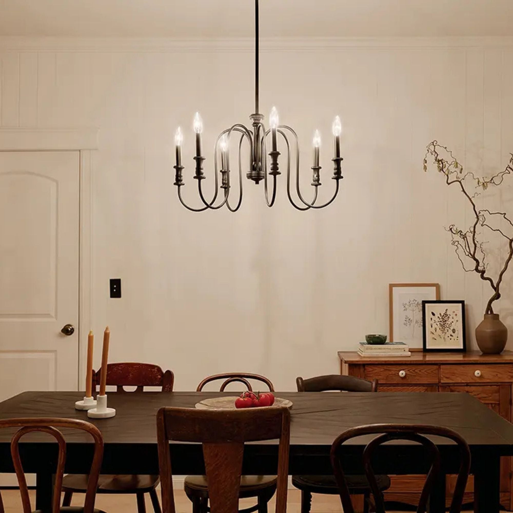 Kichler Karthe 28.75 in. 6-Light Chandelier, Black