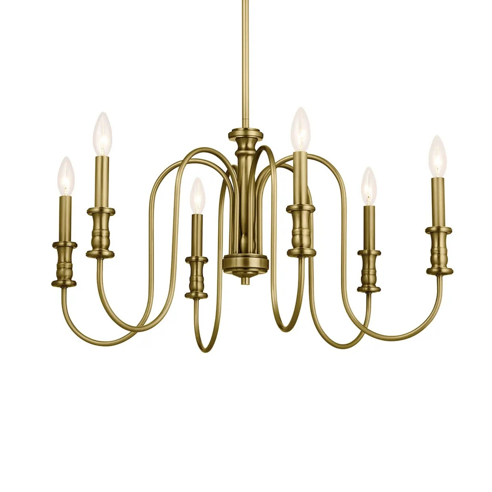 Kichler Karthe 28.75 in. 6-Light Chandelier, Natural Brass