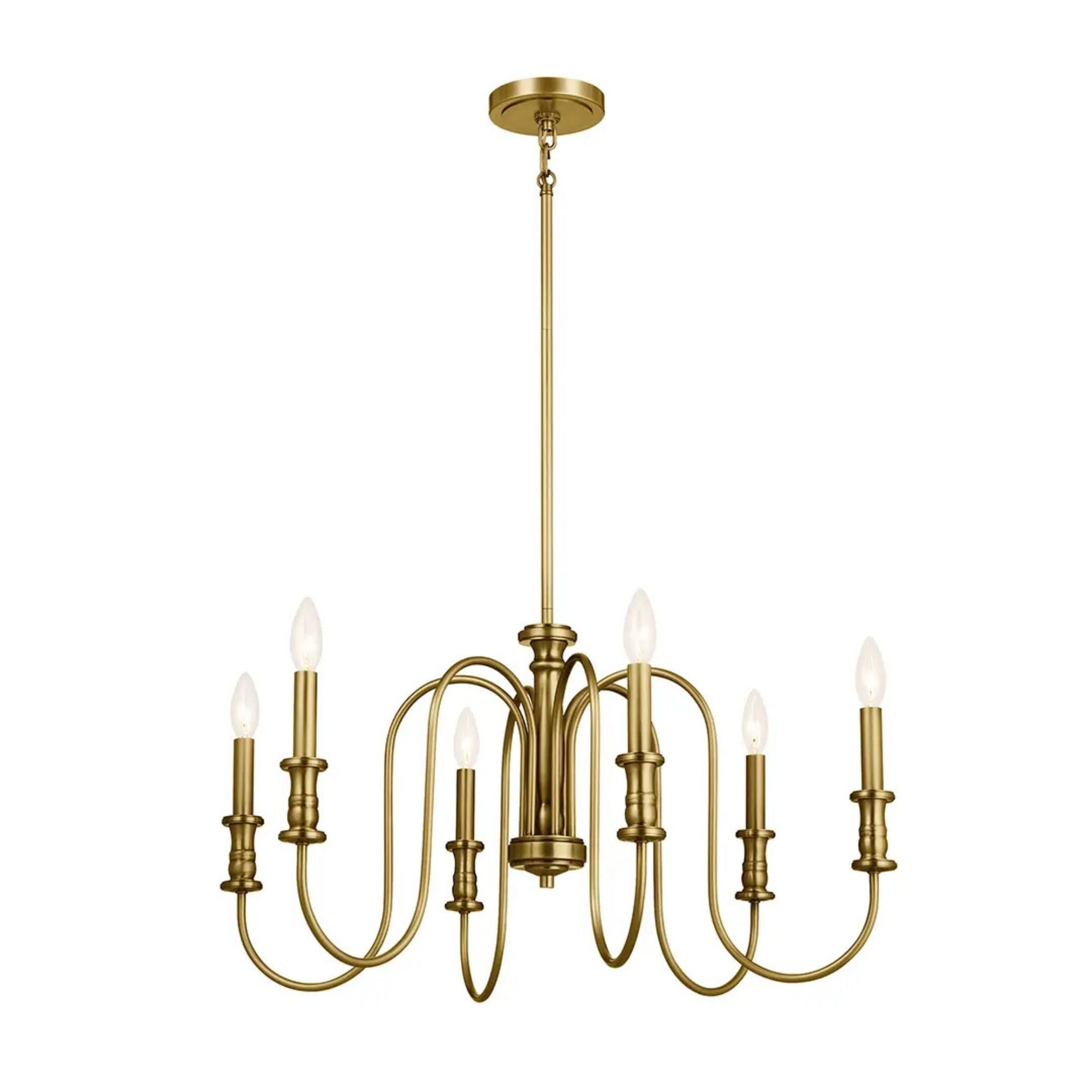 Kichler Karthe 28.75 in. 6-Light Chandelier, Natural Brass