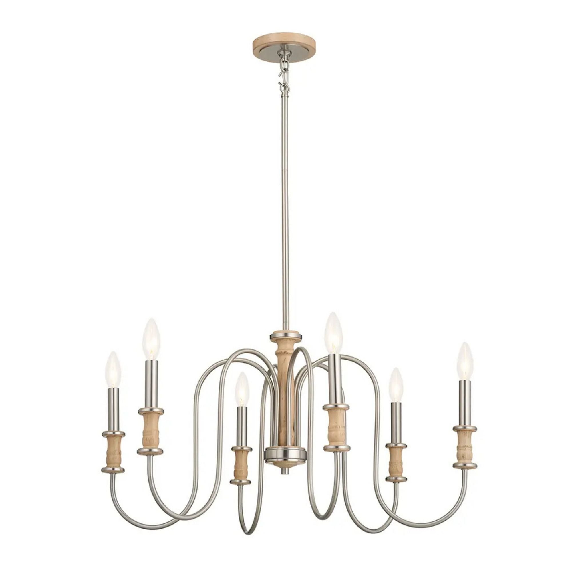 Kichler Karthe 28.75 in. 6-Light Chandelier, Brushed Nickel