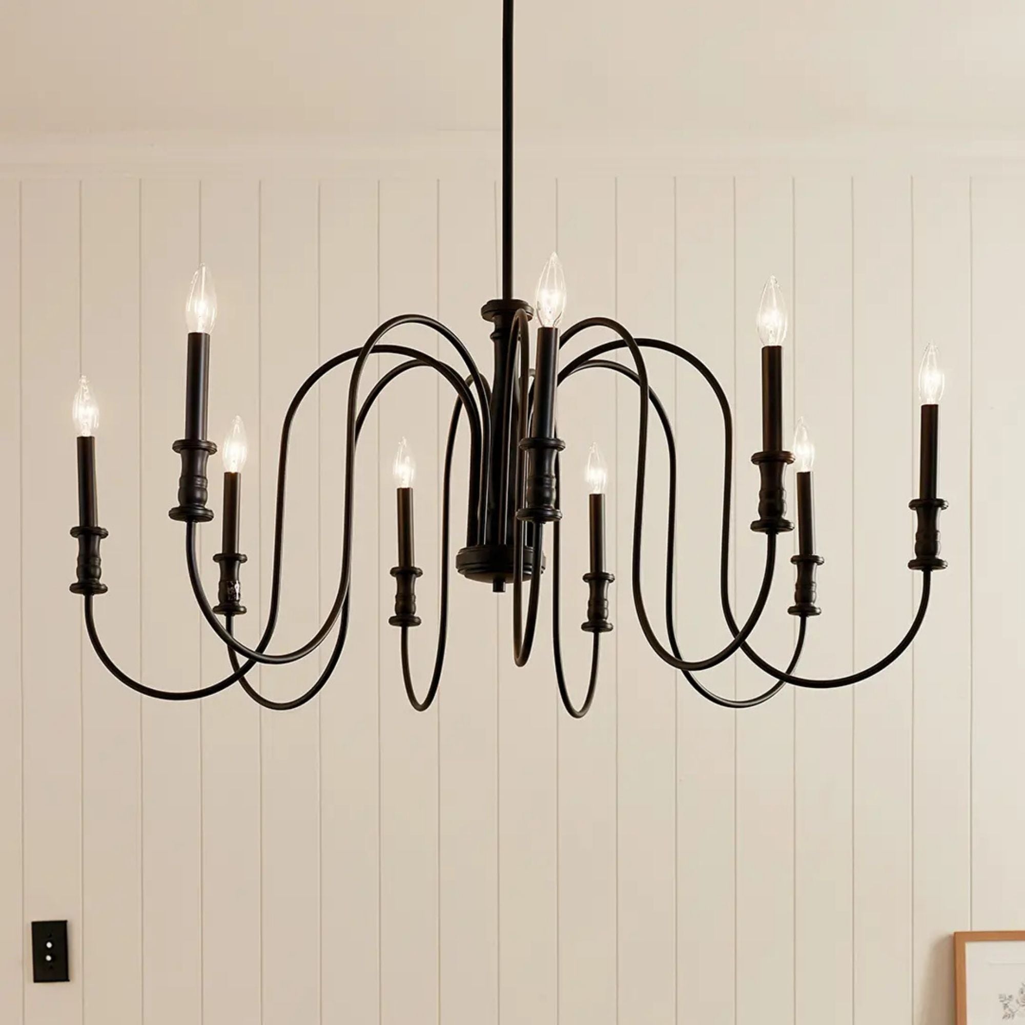 Kichler Karthe 42 in. 9-Light Chandelier, Black