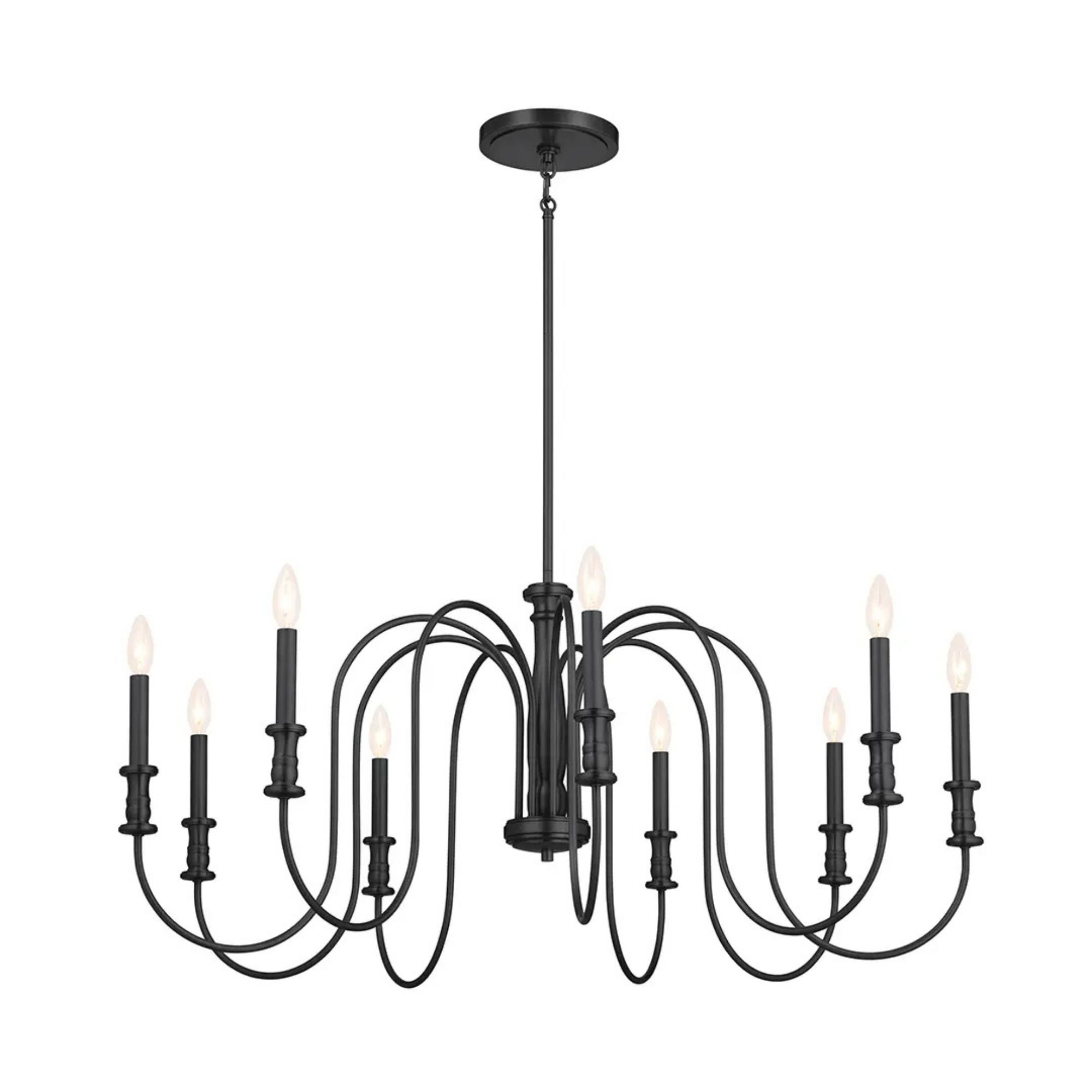 Kichler Karthe 42 in. 9-Light Chandelier, Black
