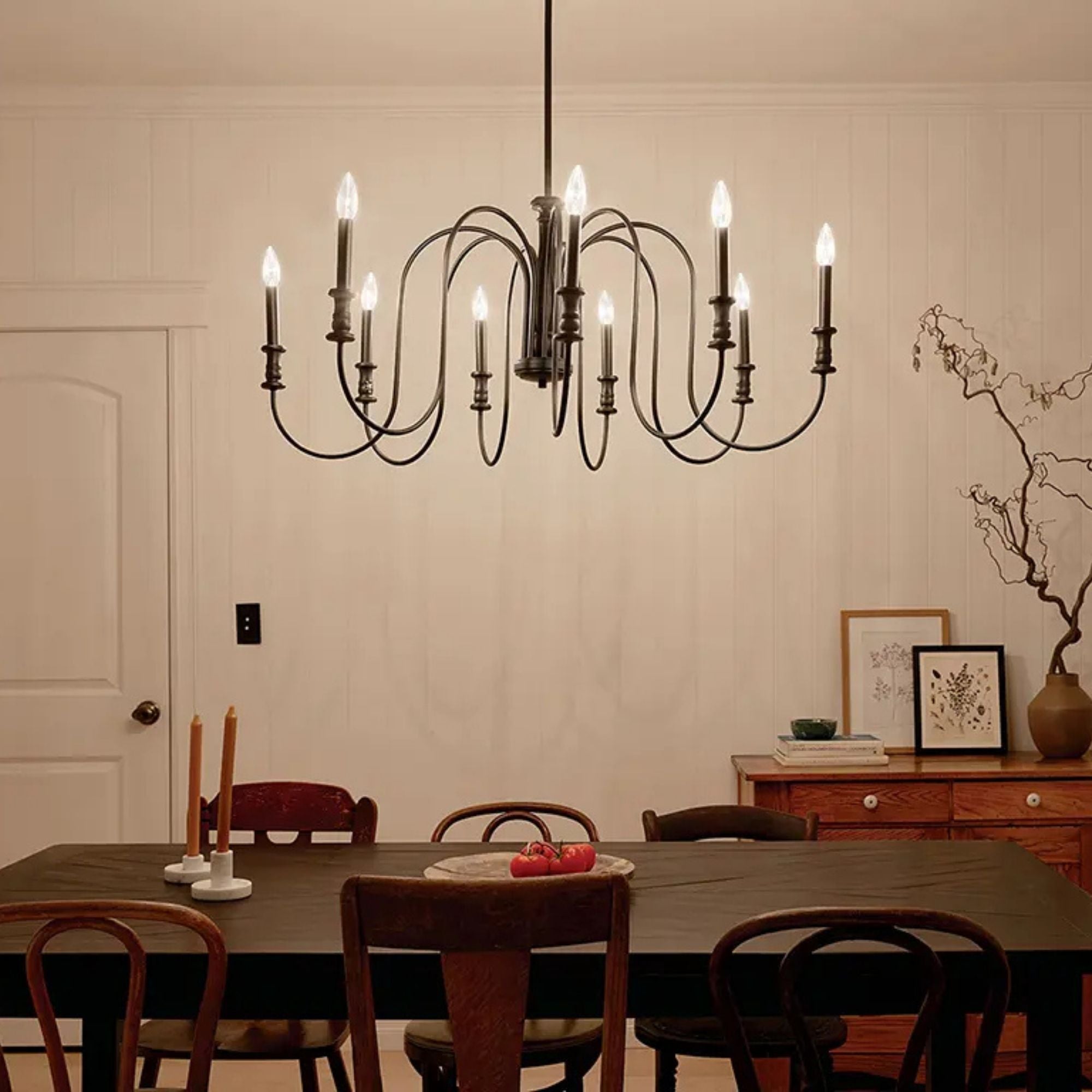 Kichler Karthe 42 in. 9-Light Chandelier, Black