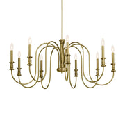 Kichler Karthe 42 in. 9-Light Chandelier, Natural Brass