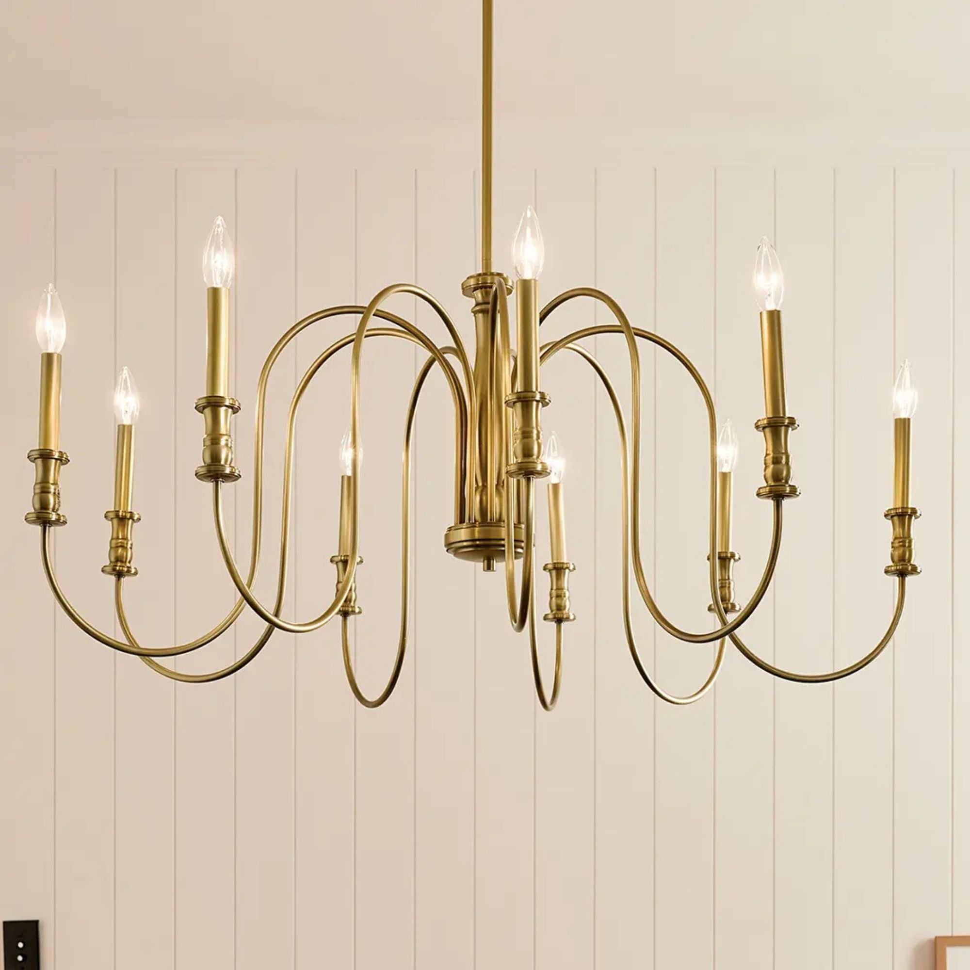 Kichler Karthe 42 in. 9-Light Chandelier, Natural Brass