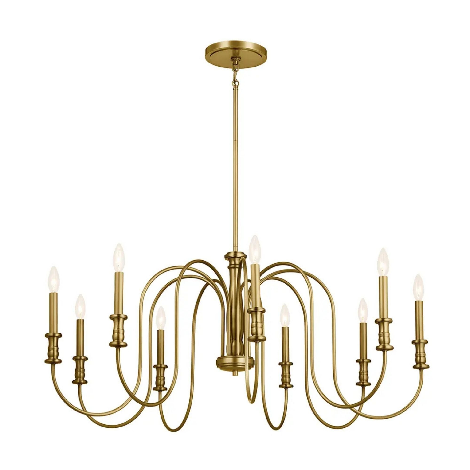 Kichler Karthe 42 in. 9-Light Chandelier, Natural Brass