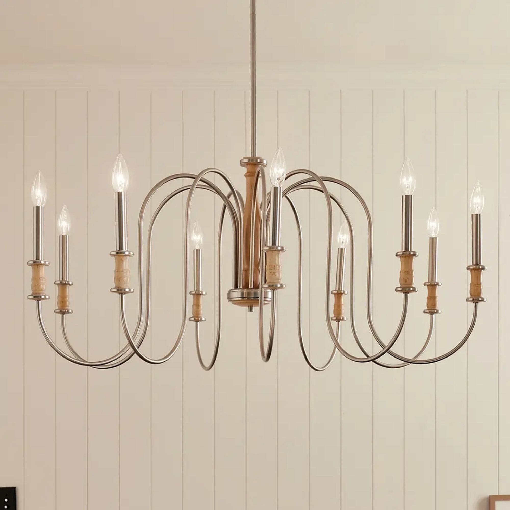 Kichler Karthe 42 in. 9-Light Chandelier, Brushed Nickel