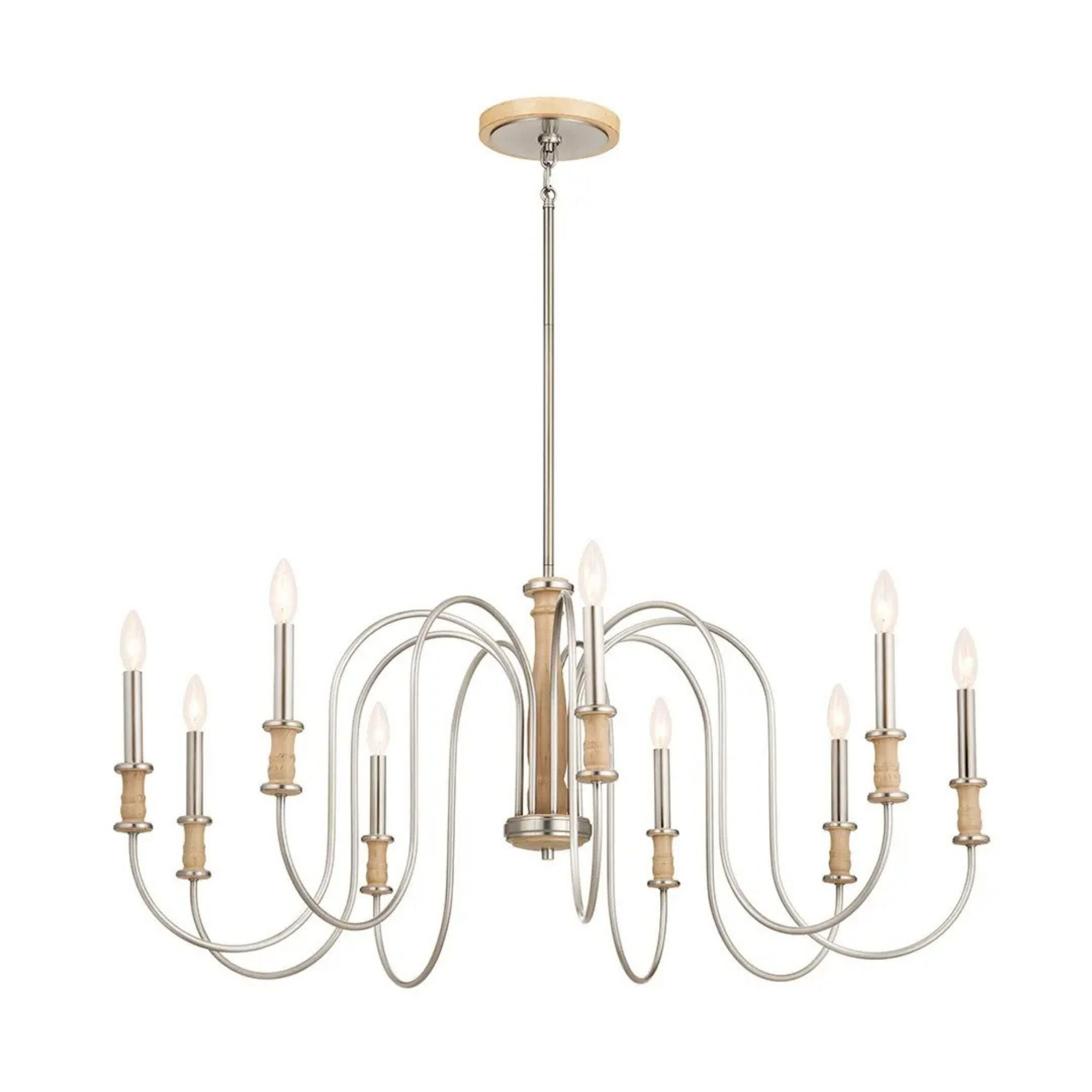 Kichler Karthe 42 in. 9-Light Chandelier, Brushed Nickel