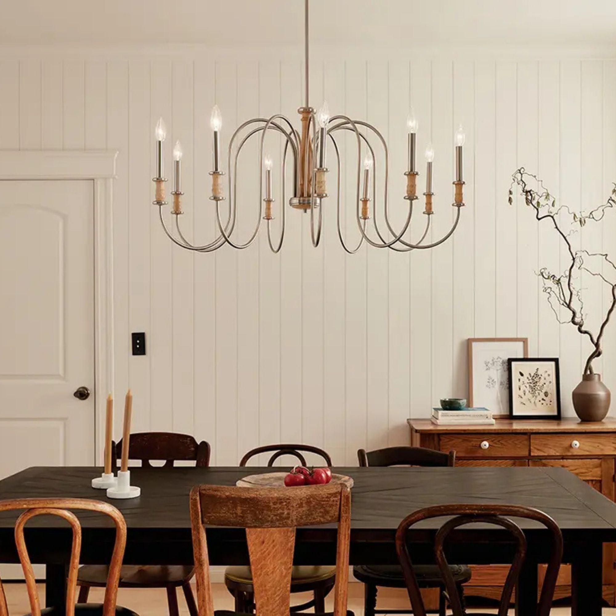 Kichler Karthe 42 in. 9-Light Chandelier, Brushed Nickel