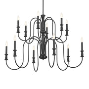 Kichler Karthe 42 in. 12-Light Chandelier, Black