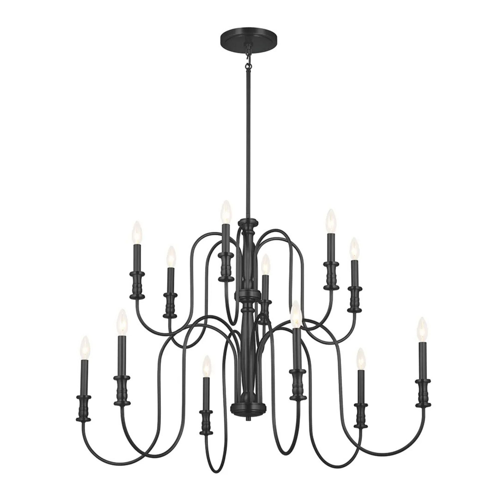 Kichler Karthe 42 in. 12-Light Chandelier, Black