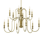 Kichler Karthe 42 in. 12-Light Chandelier, Natural Brass