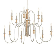 Kichler Karthe 42 in. 12-Light Chandelier, Brushed Nickel & Beech