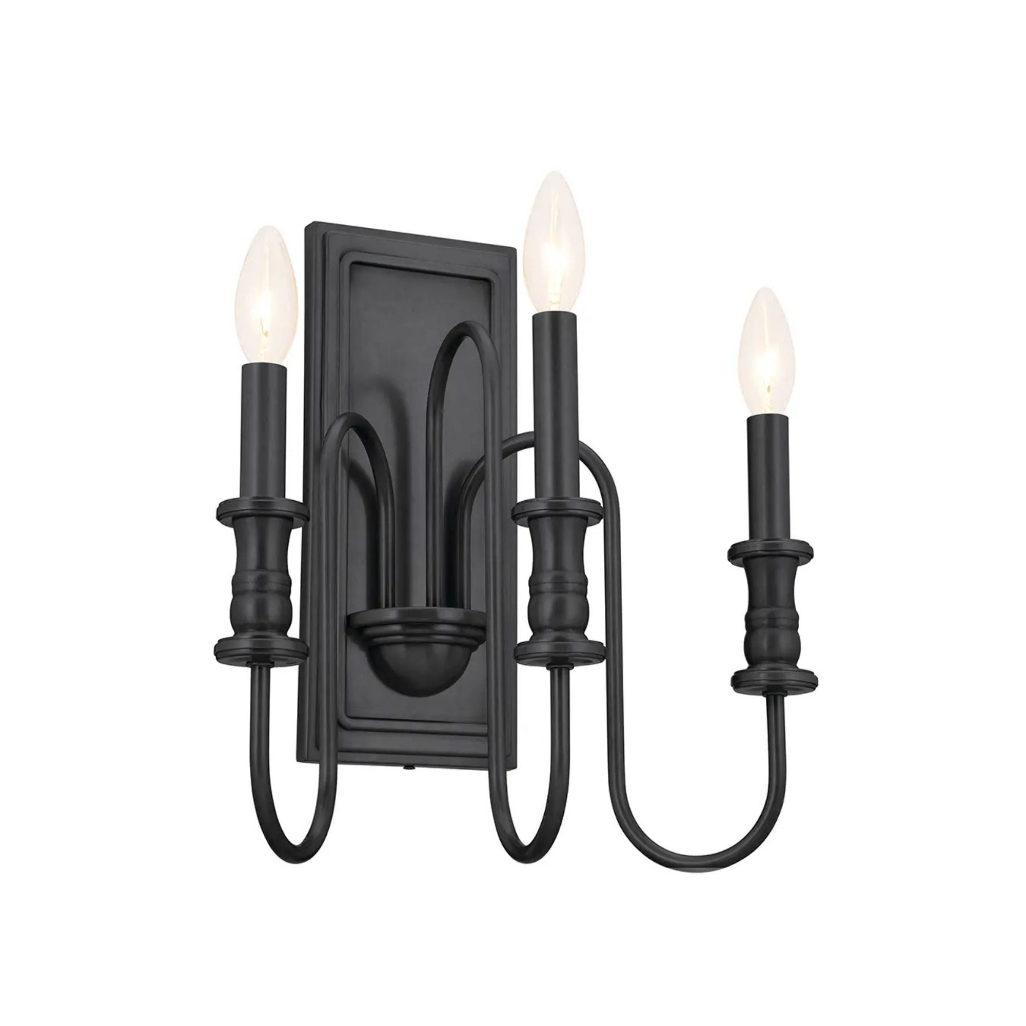 Kichler Karthe 14.5 in. 3-Light Wall Sconce, Black
