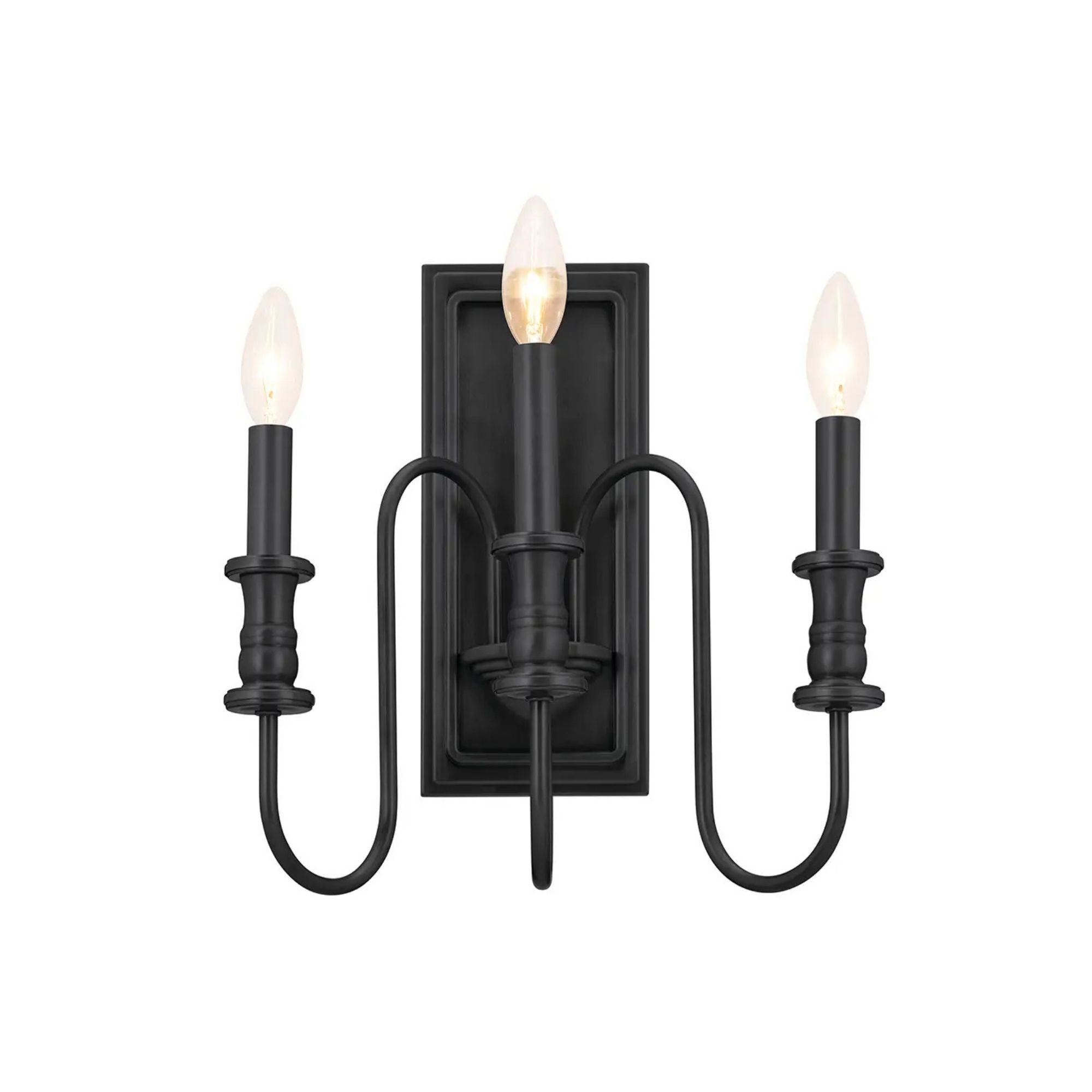 Kichler Karthe 14.5 in. 3-Light Wall Sconce, Black