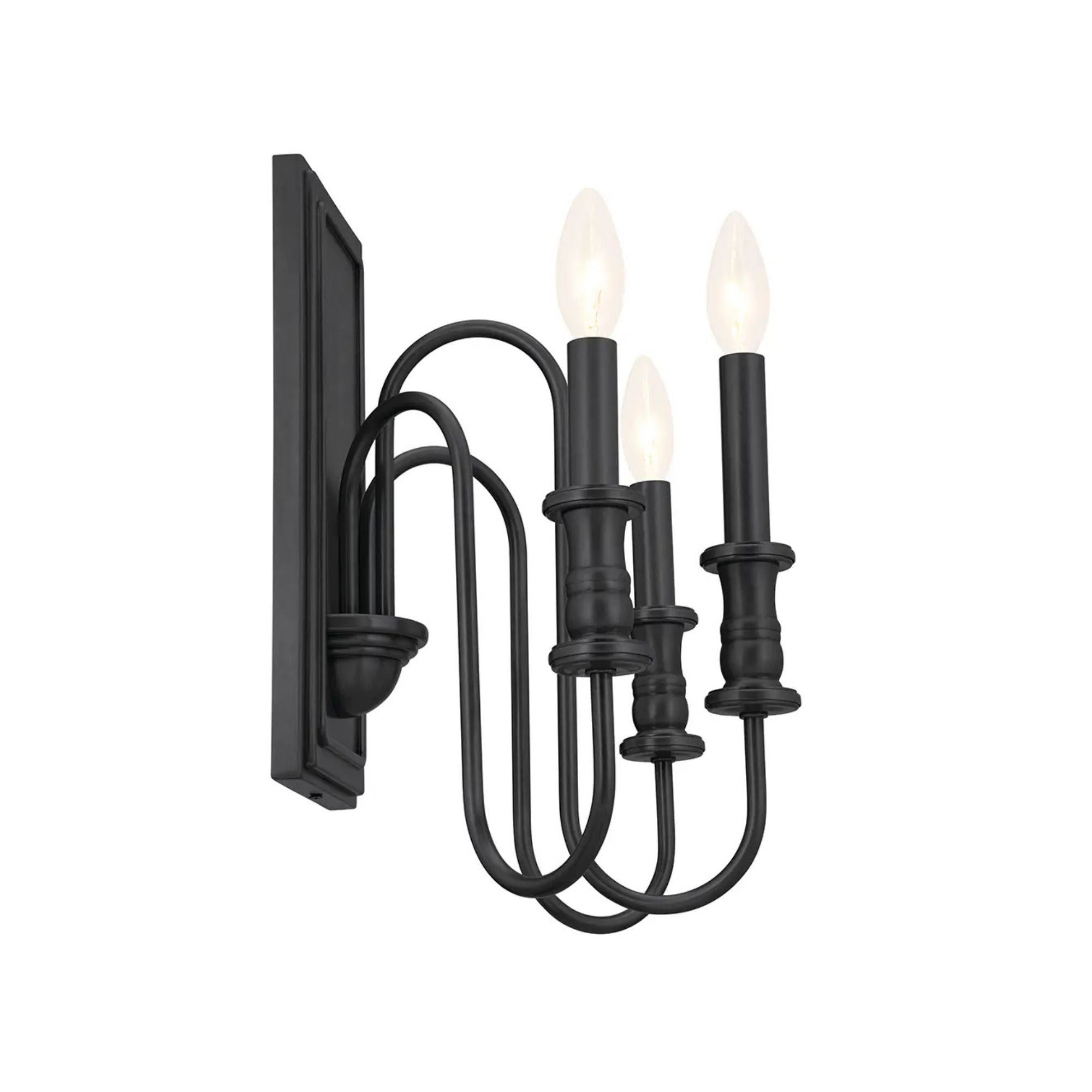 Kichler Karthe 14.5 in. 3-Light Wall Sconce, Black