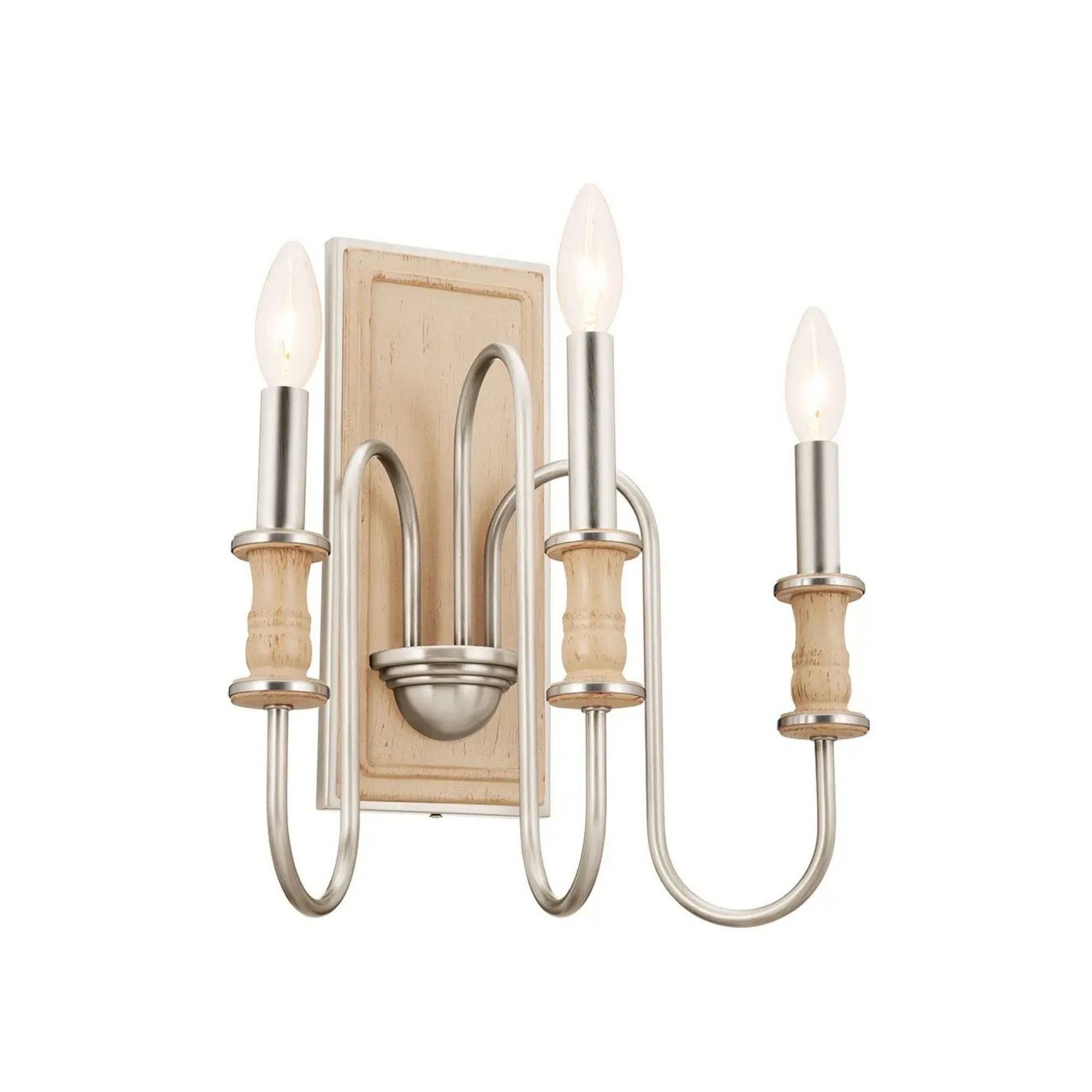 Kichler Karthe 14.5 in. 3-Light Wall Sconce, Brushed Nickel