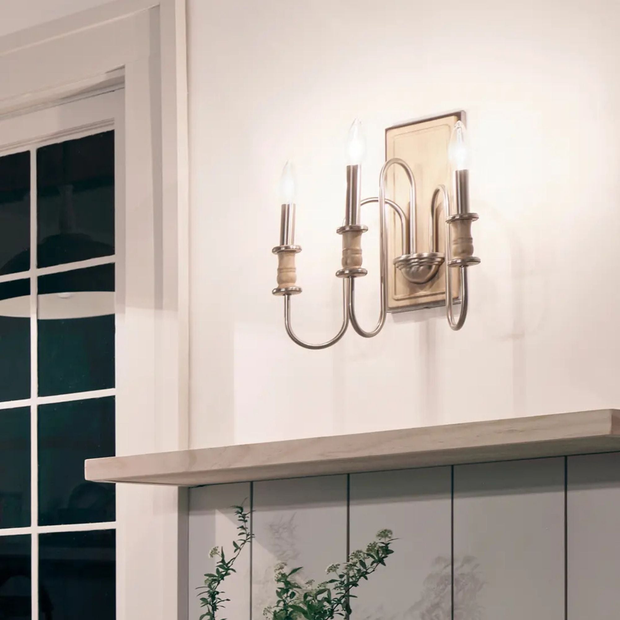 Kichler Karthe 14.5 in. 3-Light Wall Sconce, Brushed Nickel
