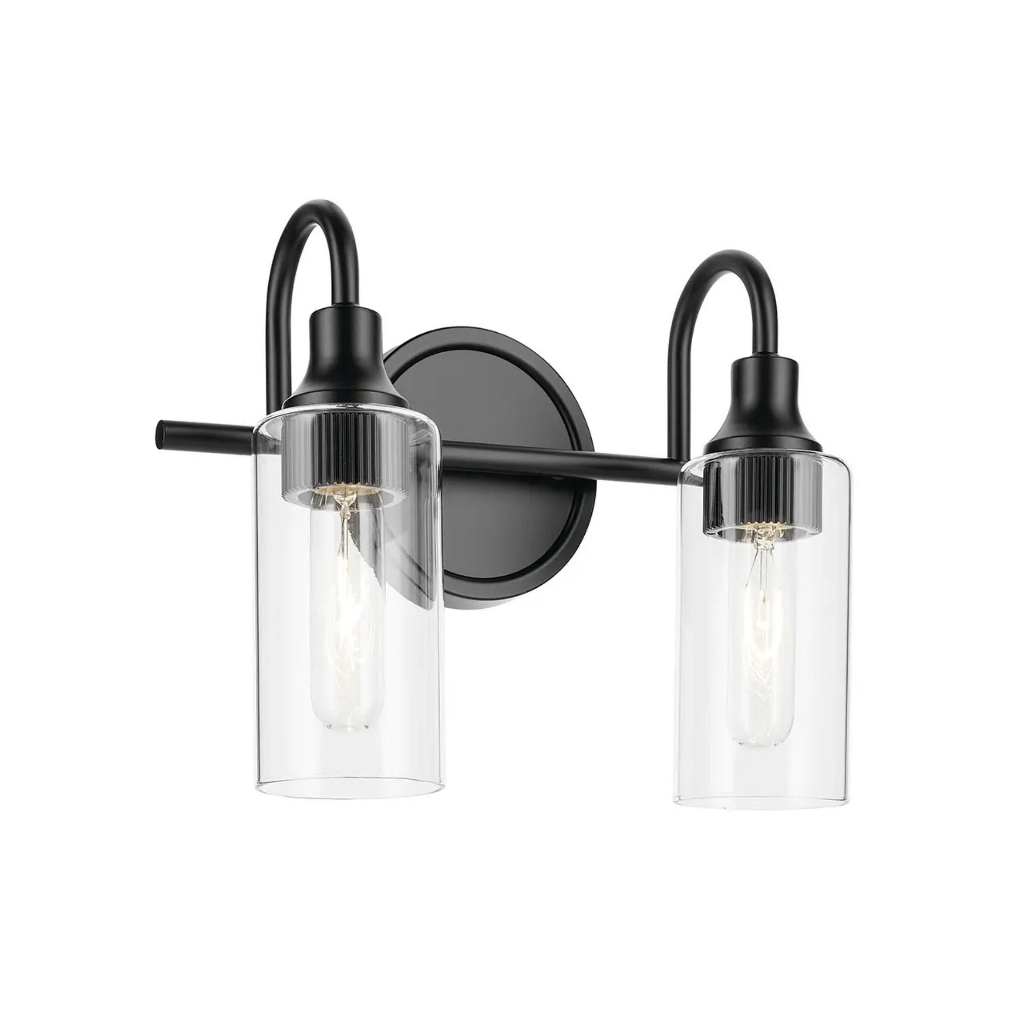 Kavi 13" 2-Light Bath Vanity Light, Black Finish