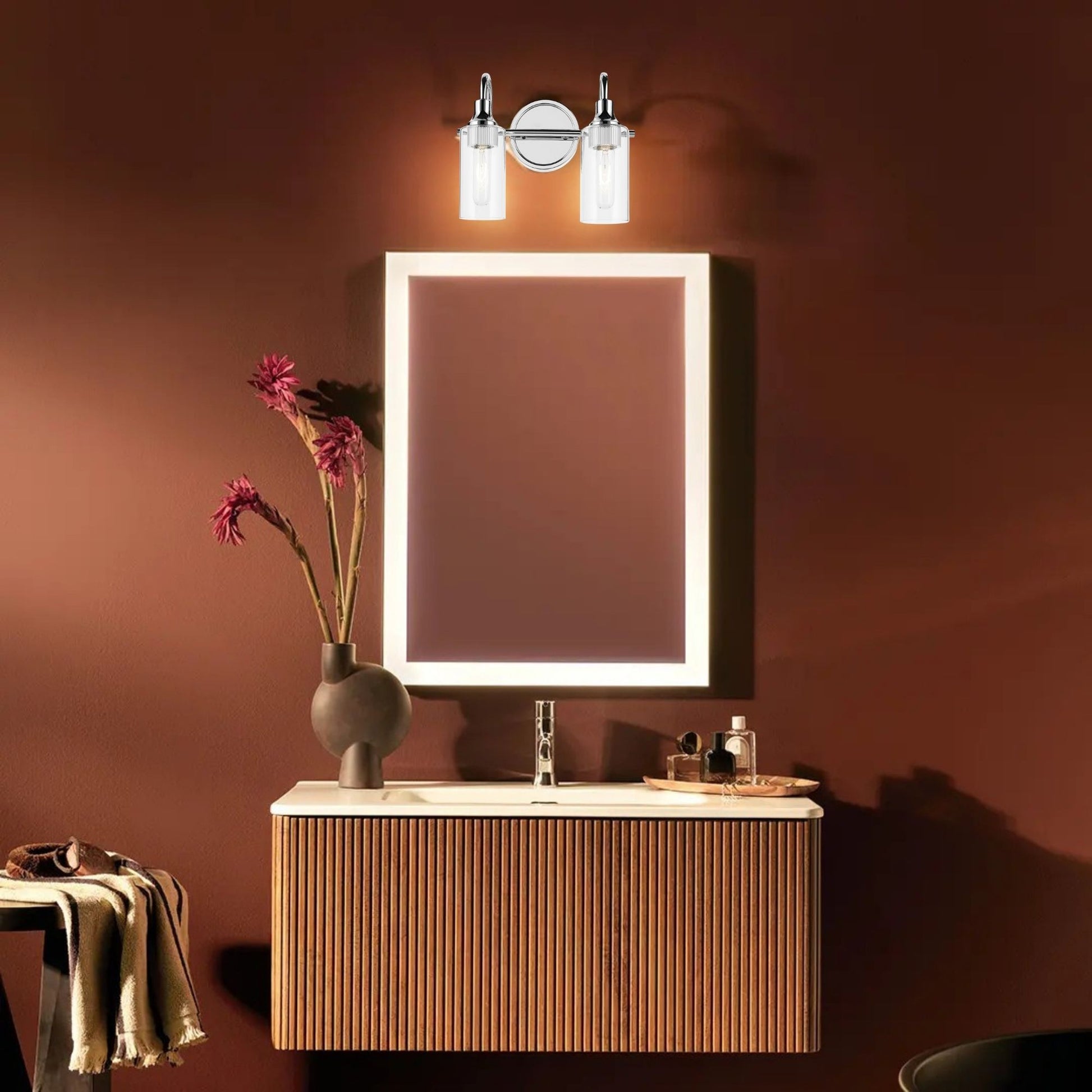 Kichler Lighting - Kavi 13" 2-Light Bath Vanity Light, Chrome Finish | Bees Lighting