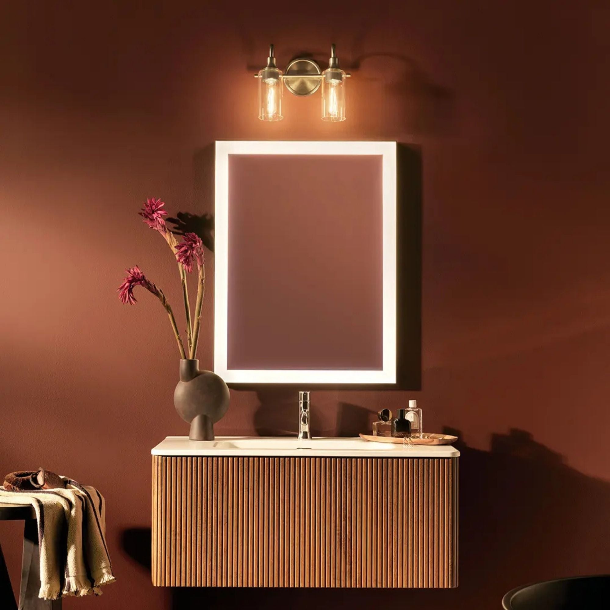 Kavi 13" 2-Light Bath Vanity Light, Champagne Bronze Finish