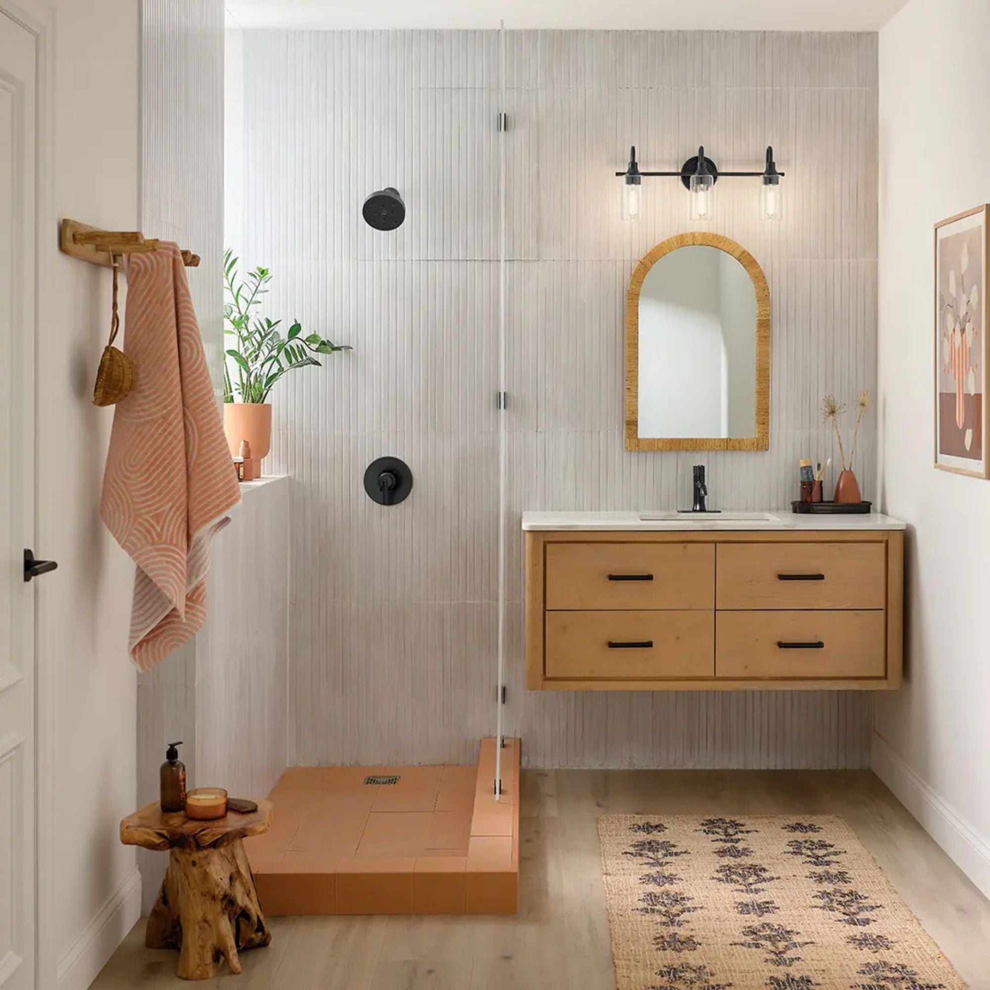 Kichler Lighting - Kavi 23" 3-Light Bath Vanity Light, Black Finish | Bees Lighting