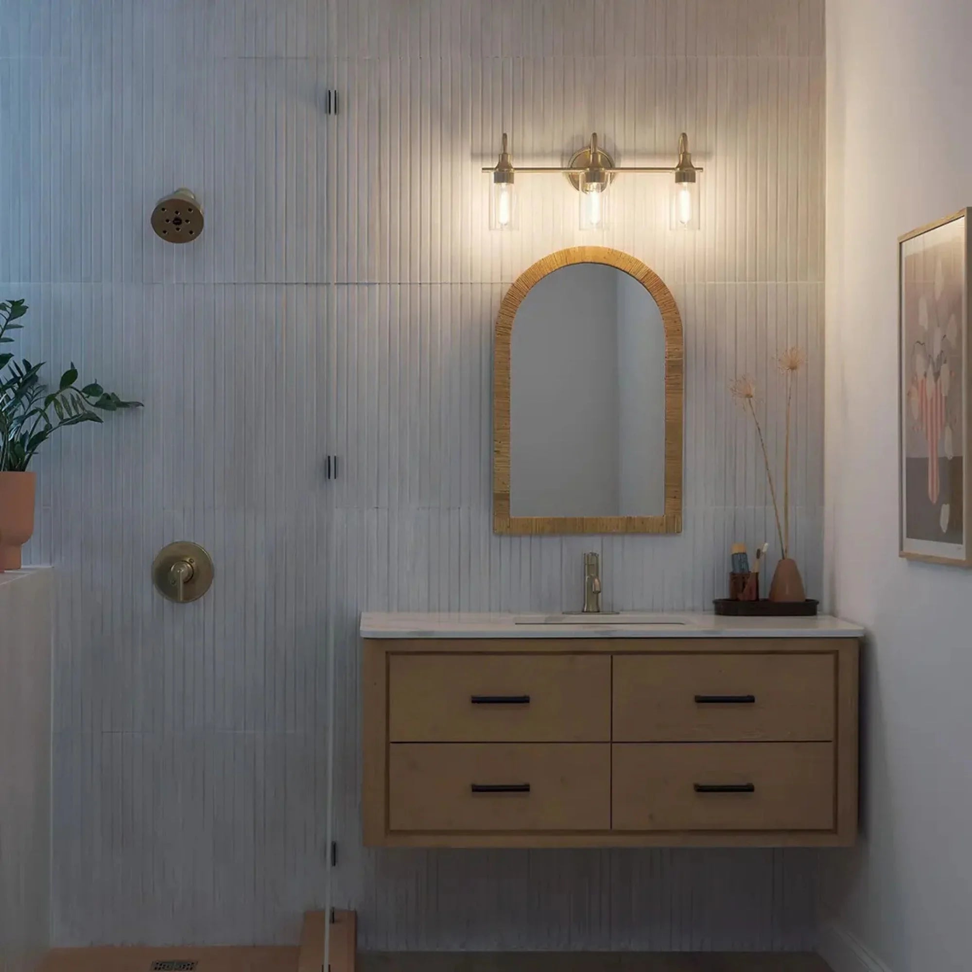Kichler Lighting - Kavi 23" 3-Light Bath Vanity Light, Champagne Bronze Finish | Bees Lighting
