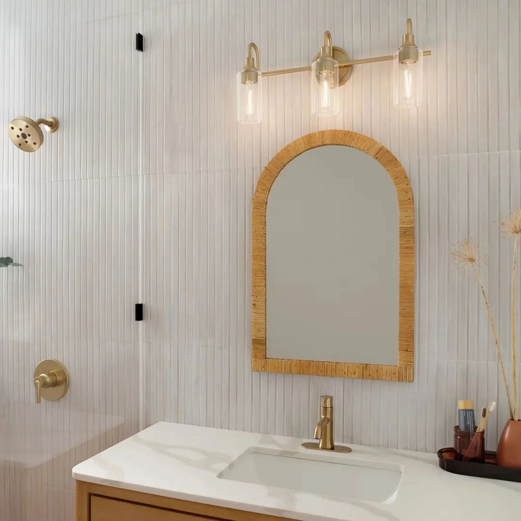 Kichler Lighting - Kavi 23" 3-Light Bath Vanity Light, Champagne Bronze Finish | Bees Lighting