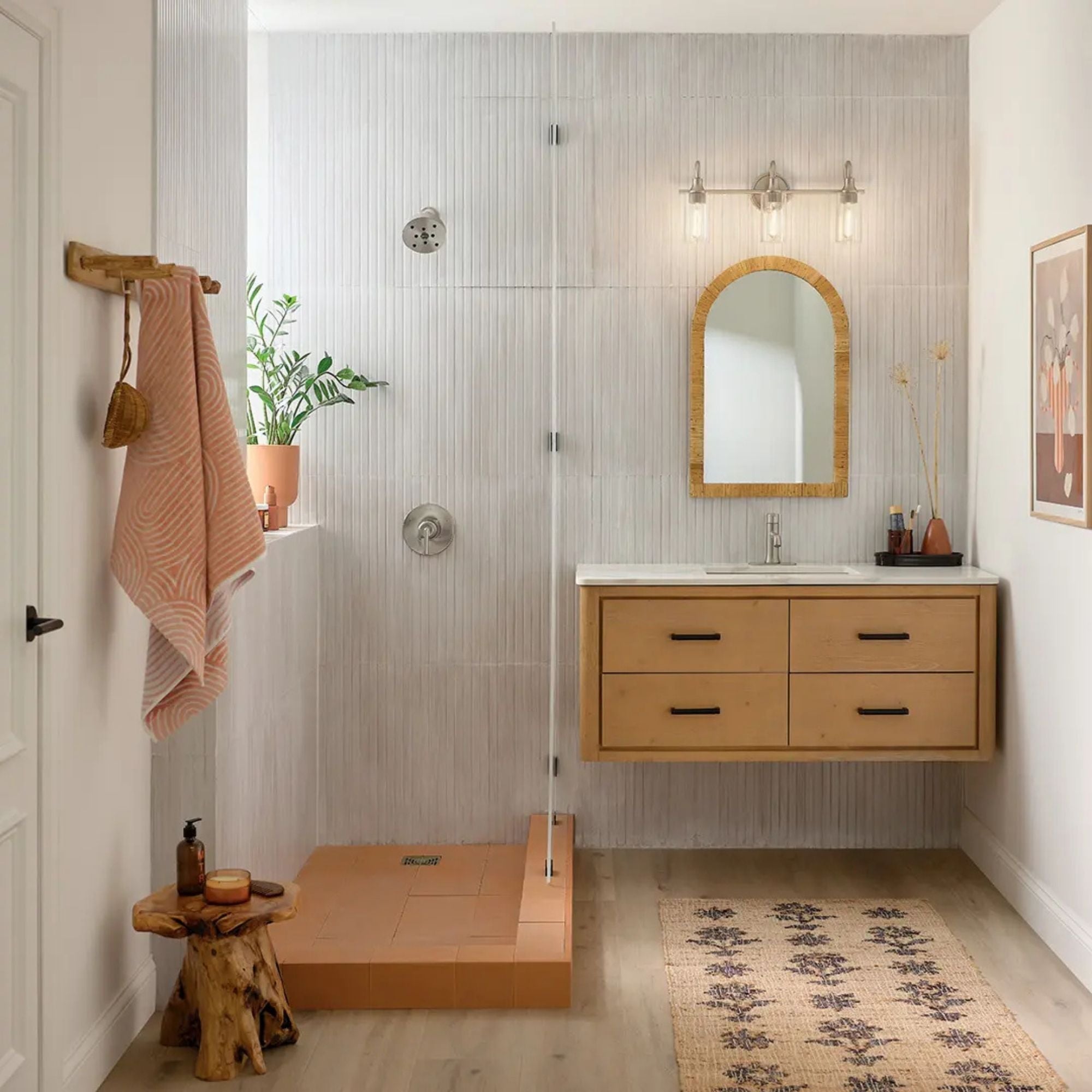 Kavi 23" 3-Light Bath Vanity Light, Brushed Nickel Finish