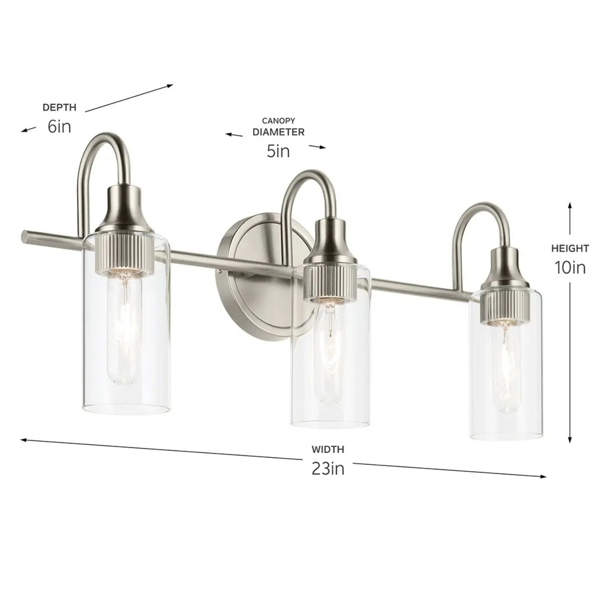 Kichler Lighting - Kavi 23" 3-Light Bath Vanity Light, Brushed Nickel Finish | Bees Lighting