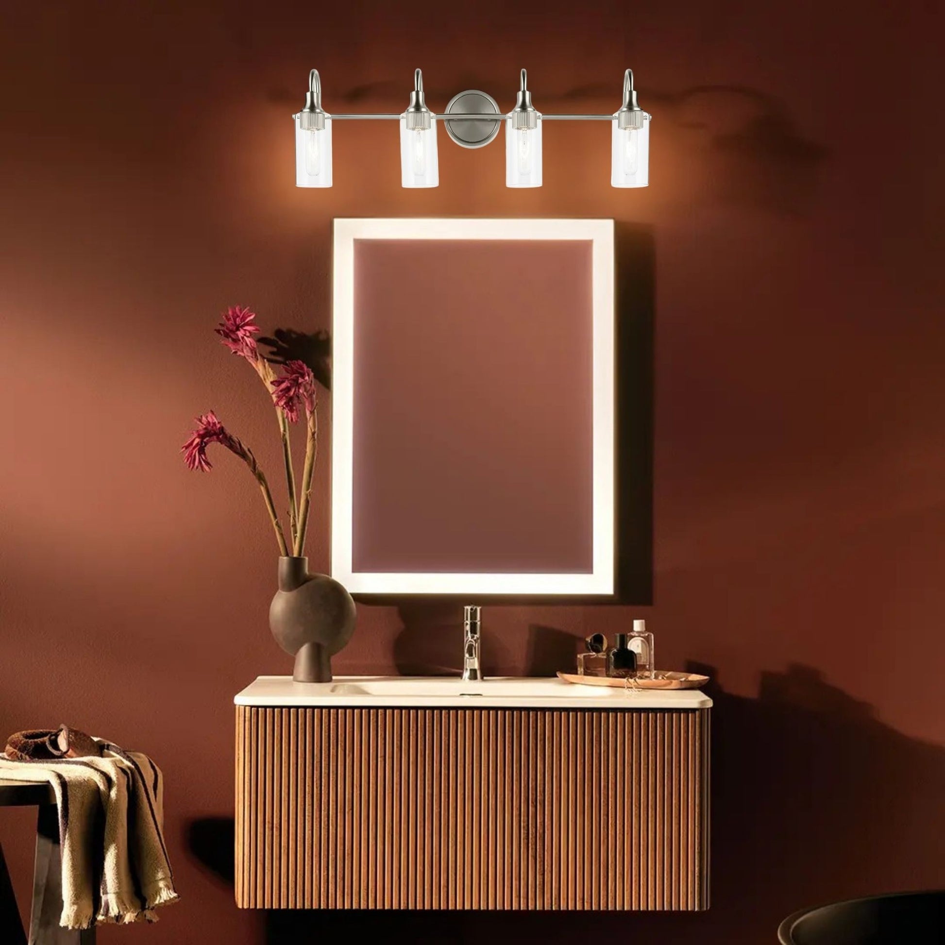 Kichler Lighting - Kavi 32" 4-Light Bath Vanity Light, Brushed Nickel Finish | Bees Lighting