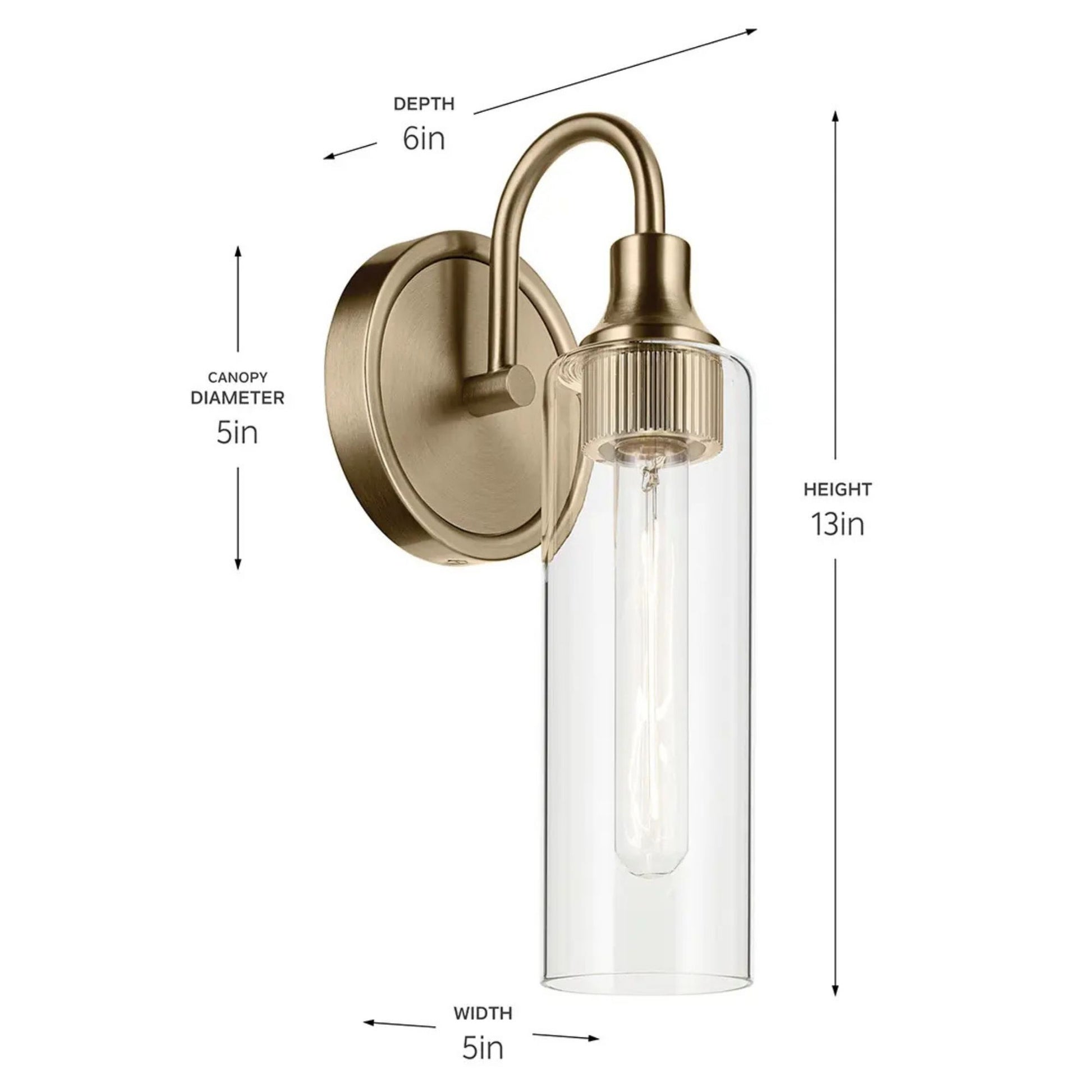 Kichler Lighting - Kavi 13" Wall Sconce, Champagne Bronze Finish | Bees Lighting