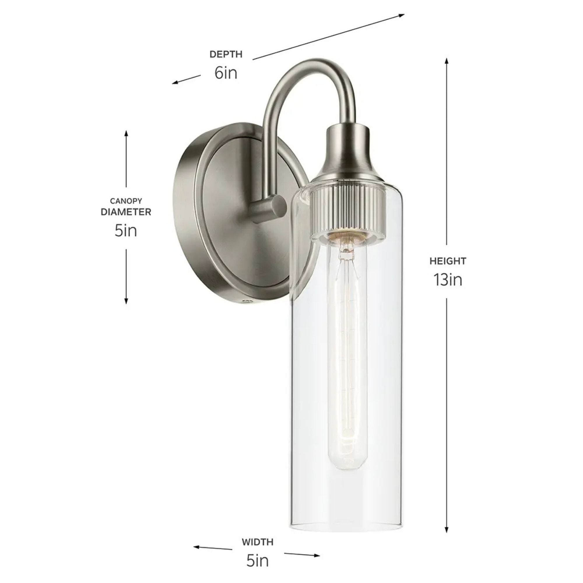 Kichler Lighting - Kavi 13" Wall Sconce, Brushed Nickel Finish | Bees Lighting