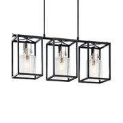 Kichler Kitner 42 in. 3-Light Chandelier, Polished Nickel with Clear Seeded Glass
