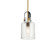 Kichler Kitner 14.75 in. Pendant Light, Natural Brass with Clear Seeded Glass