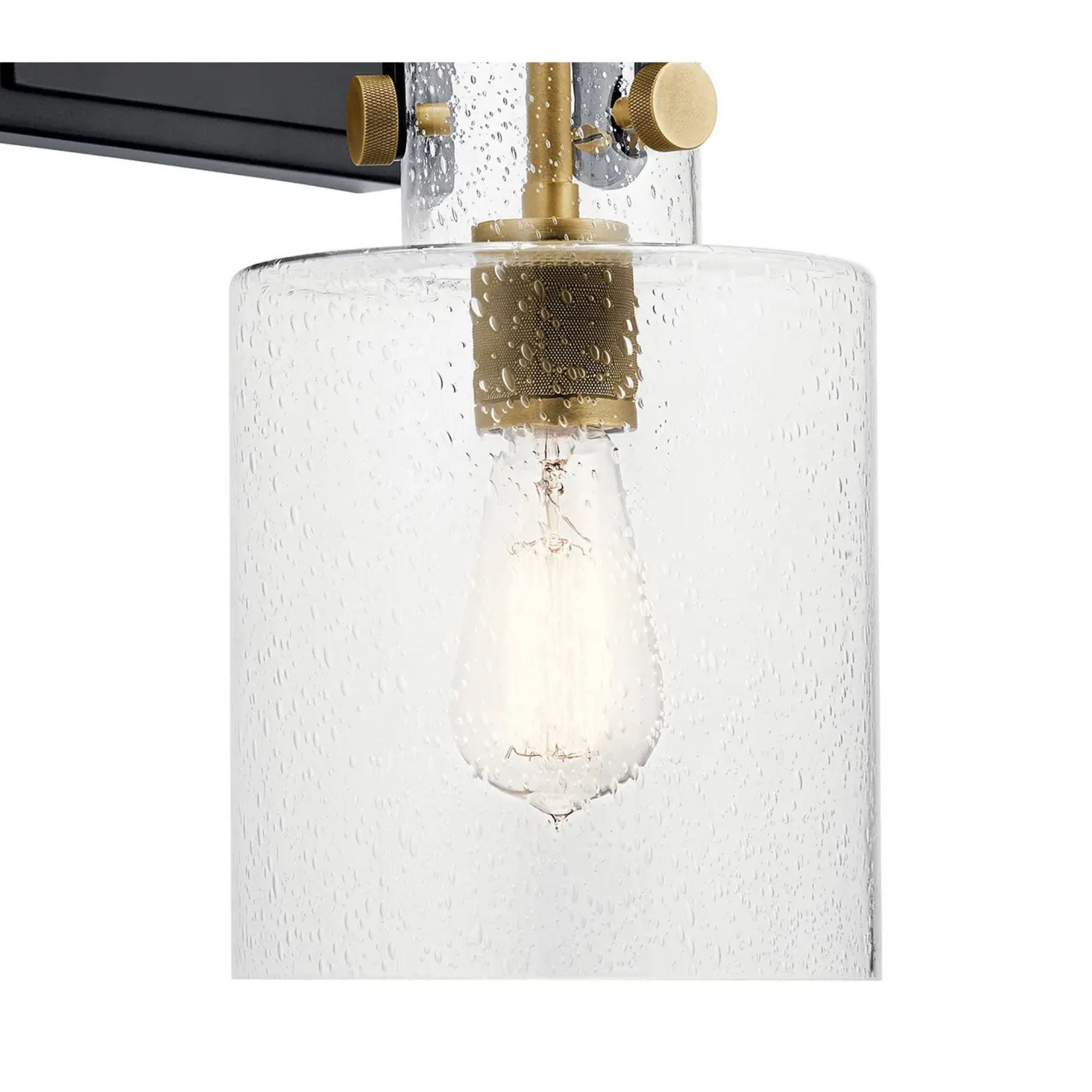 Kichler Kitner 16.75 in. Wall Sconce, Natural Brass with Clear Seeded Glass