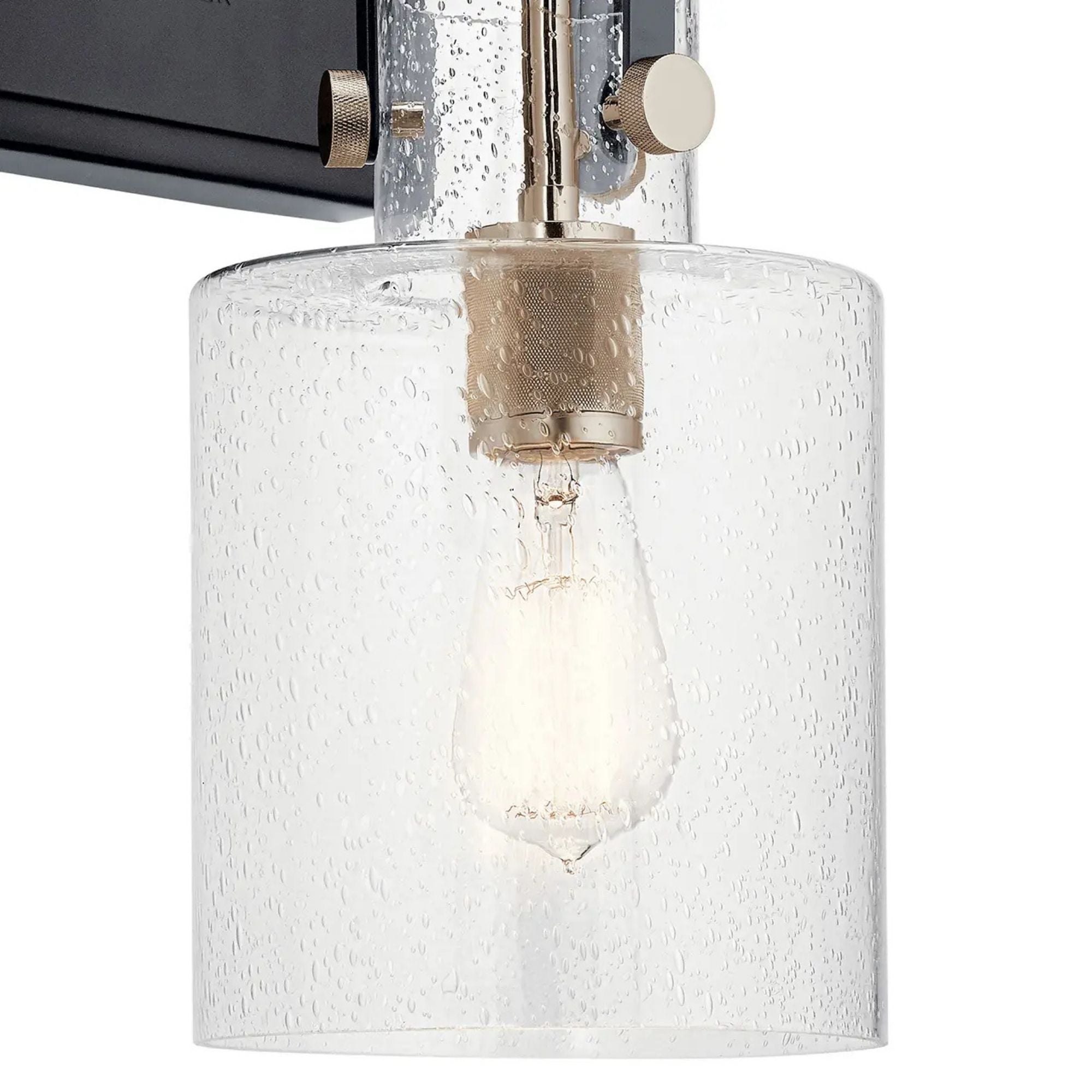 Kichler Kitner 16.75 in. Wall Sconce, Polished Nickel with Clear Seeded Glass