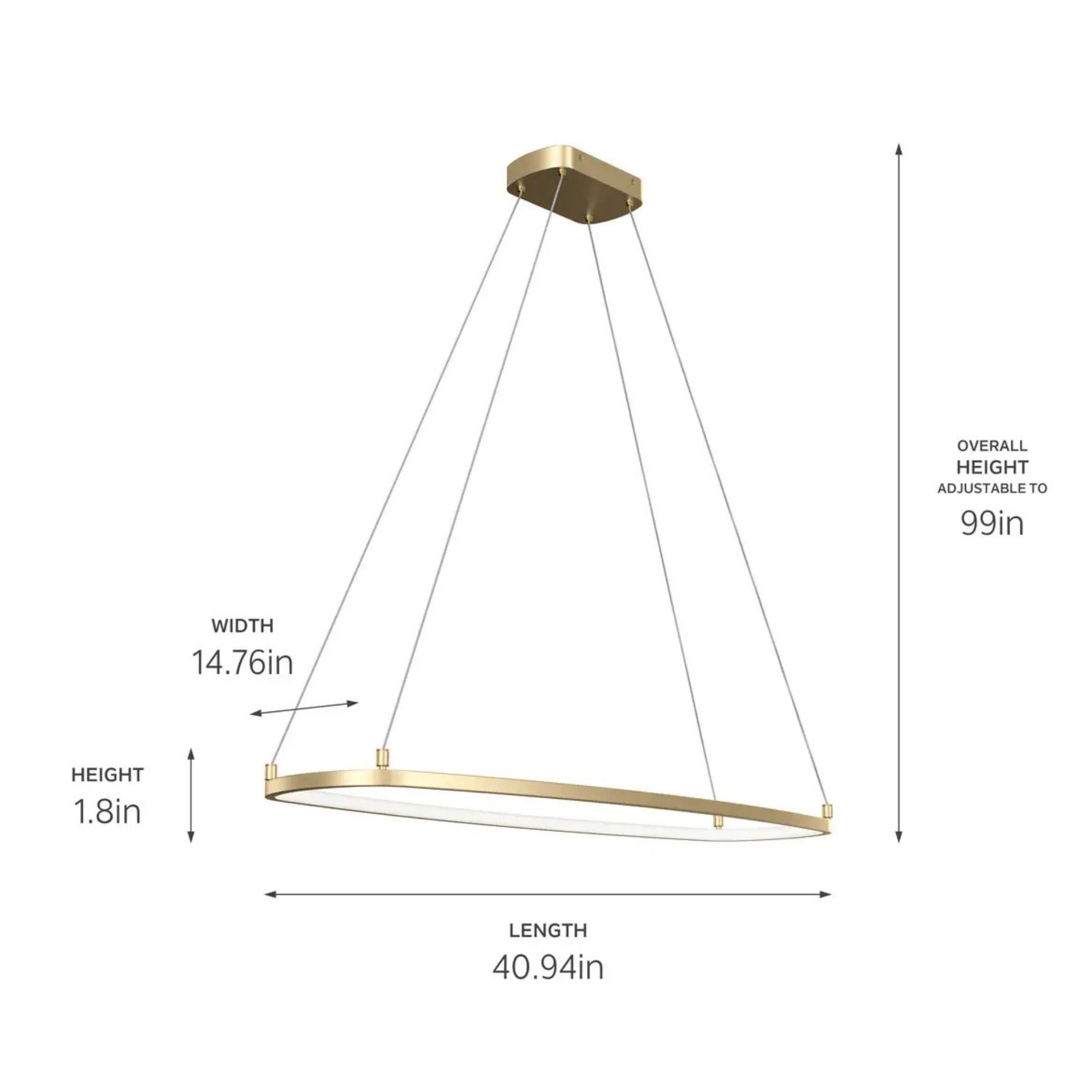 Kichler Koloa 41 in. LED Linear Chandelier, Champagne Gold