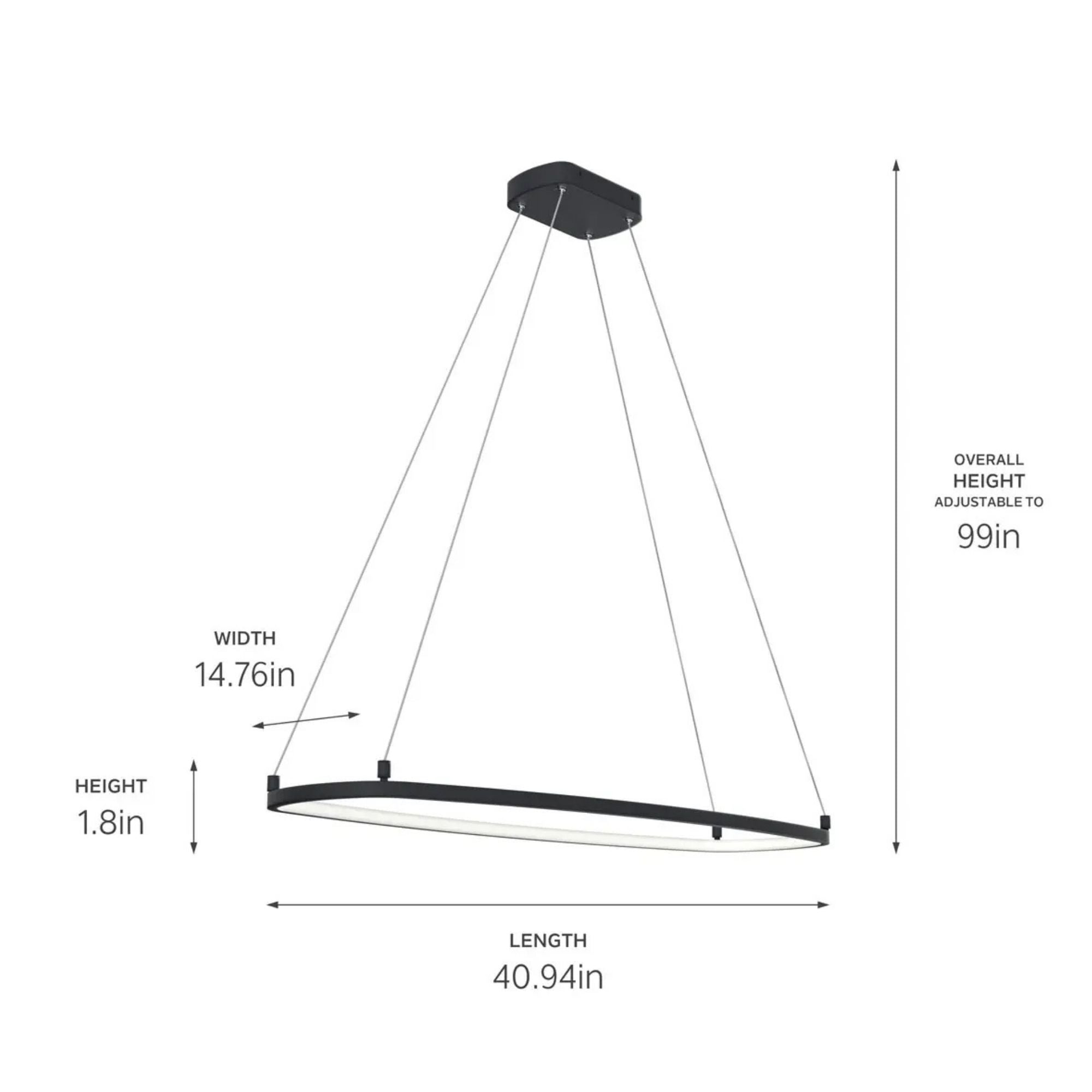 Kichler Koloa 41 in. LED Linear Chandelier, Matte Black